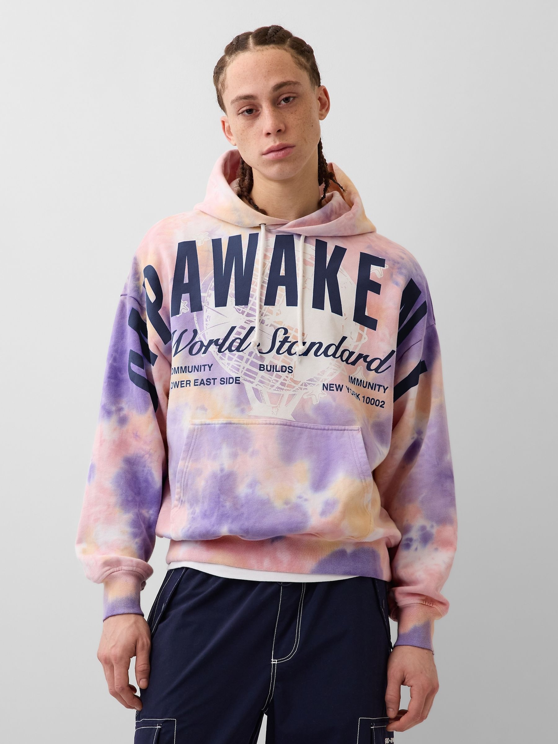 Gap x Awake NY Pink Heavyweight Oversized Logo Hoodie - Image 1 of 6