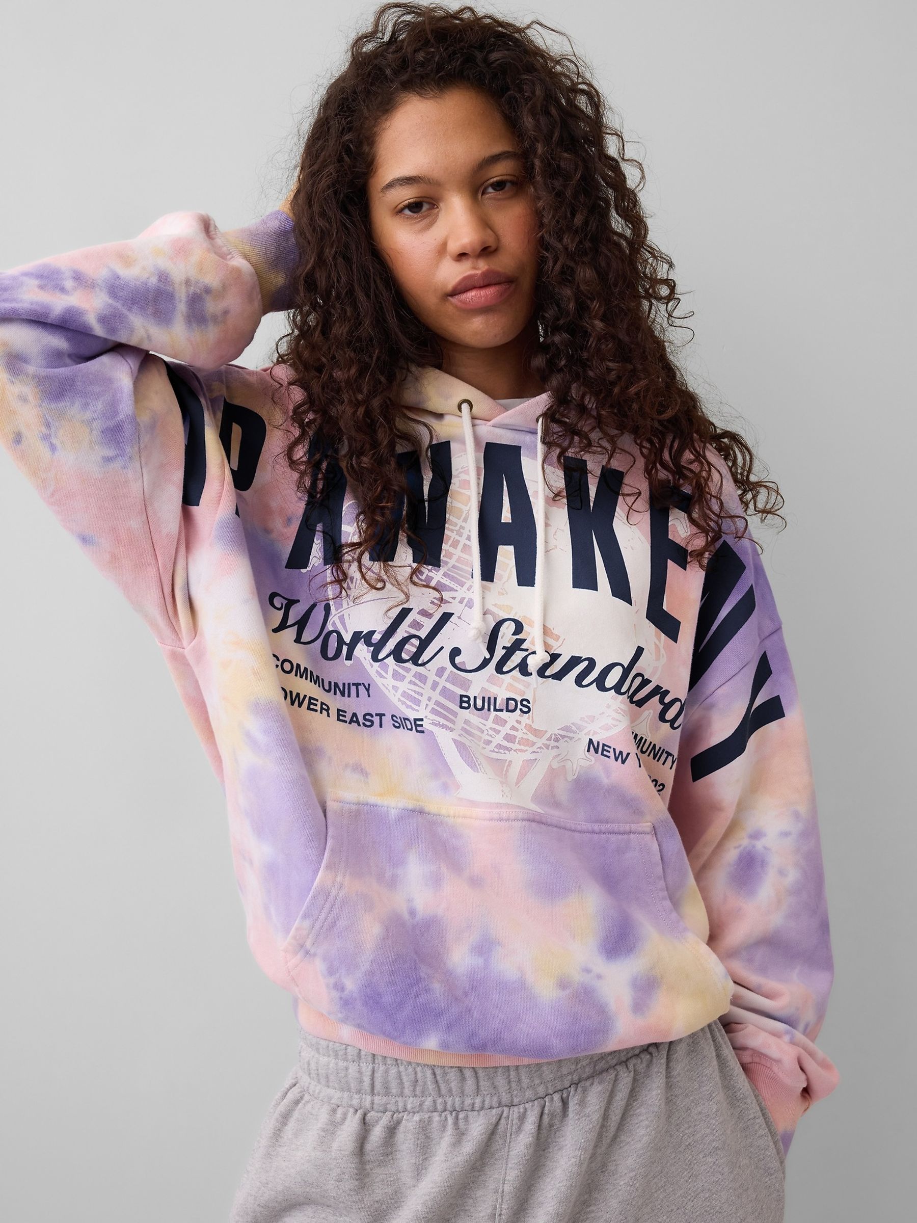 Gap x Awake NY Pink Heavyweight Oversized Logo Hoodie - Image 3 of 6