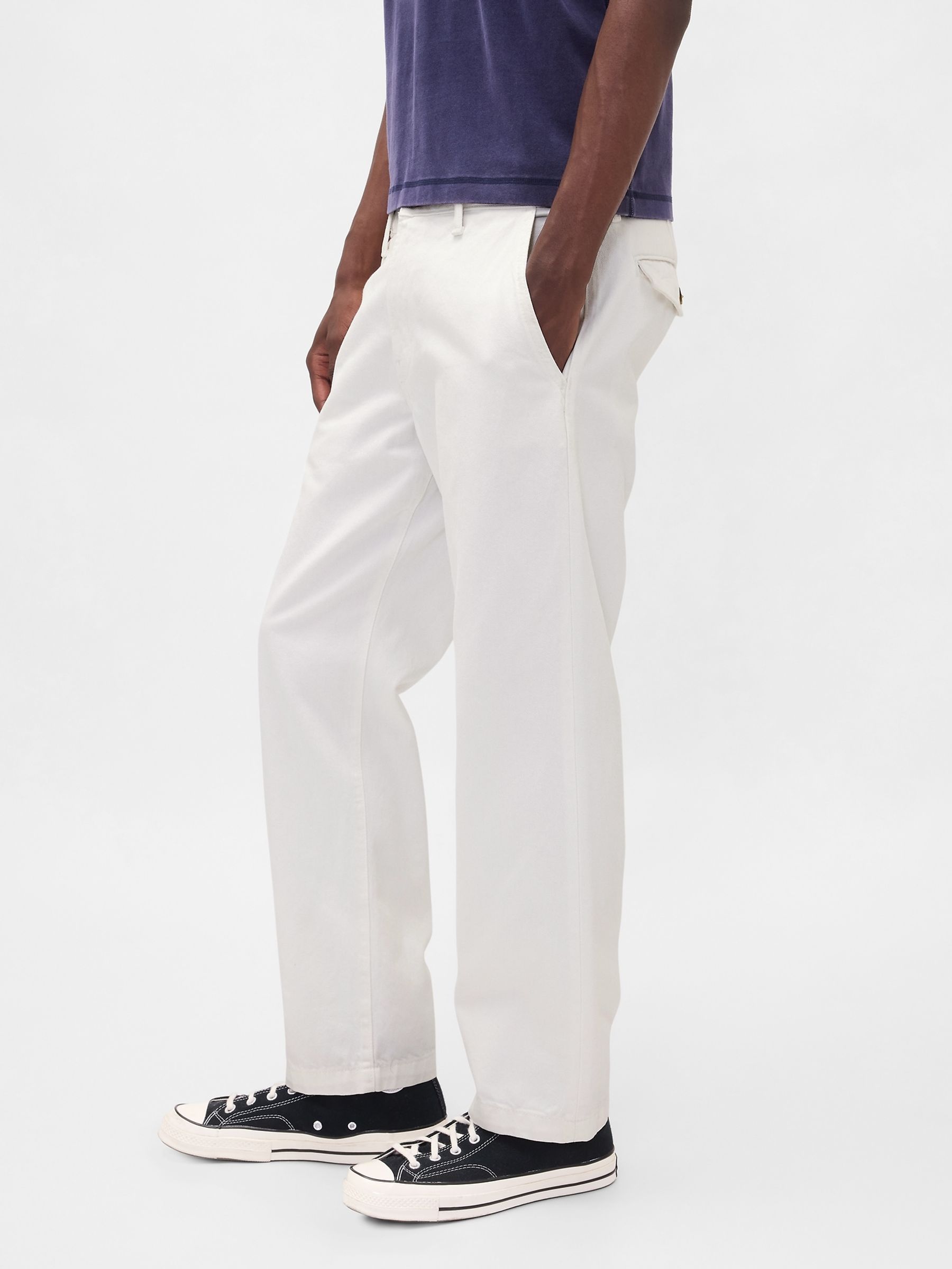 White Relaxed Straight Jeans - Image 3 of 5