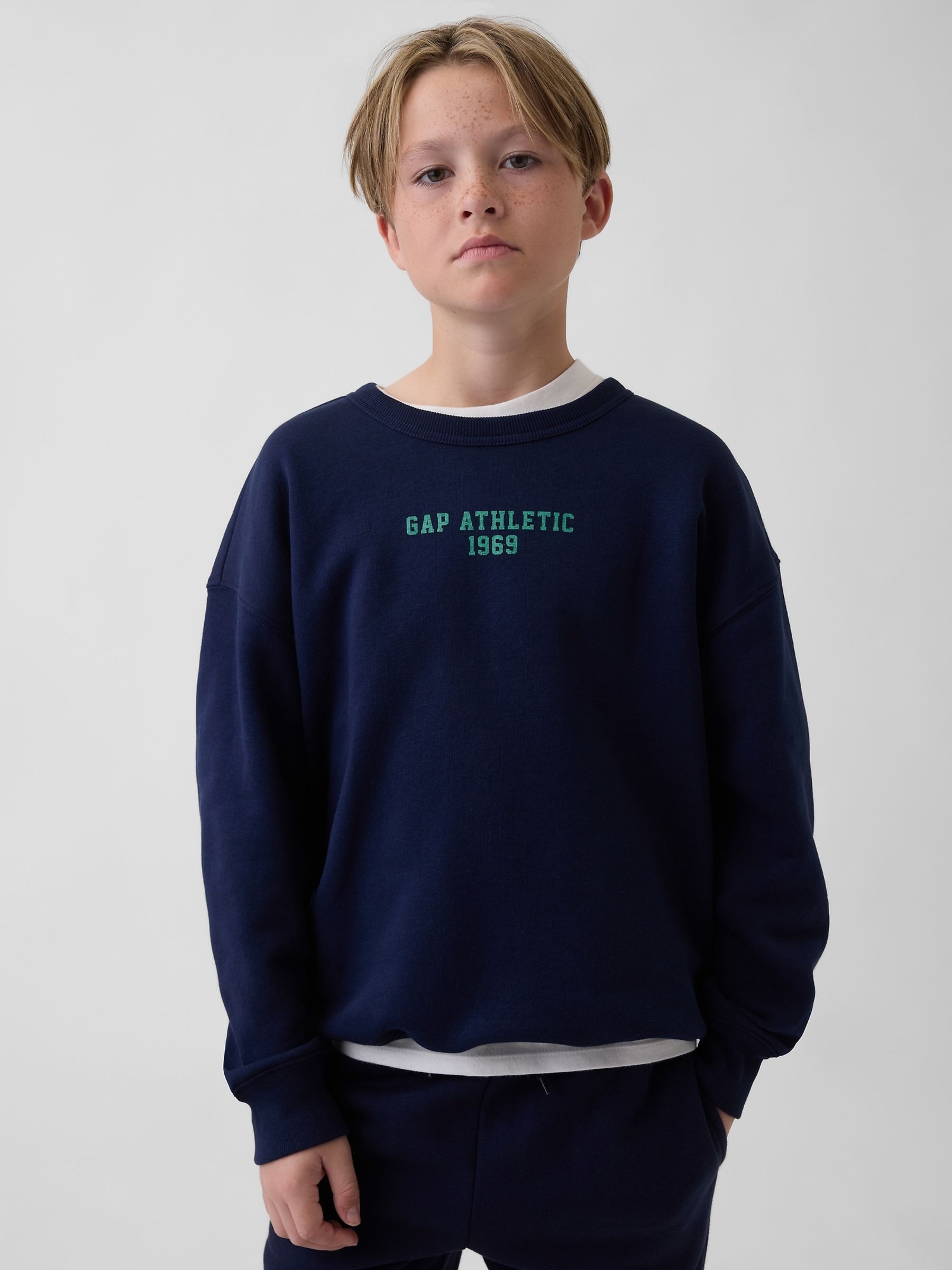 Navy Relaxed Graphic Sweatshirt - Image 1 of 5