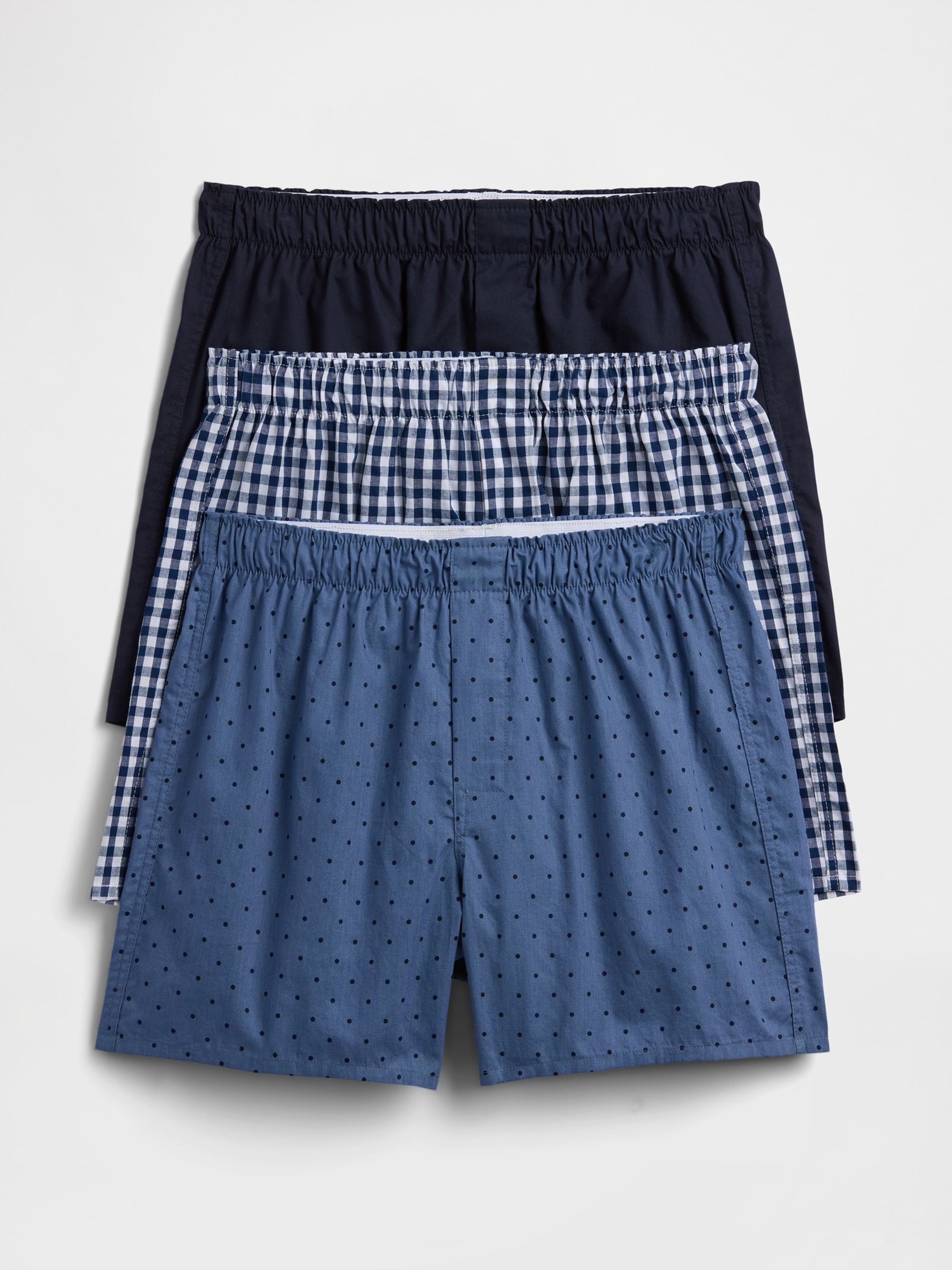 Navy 4inch Relaxed Boxers 3 Pack - Image 1 of 1