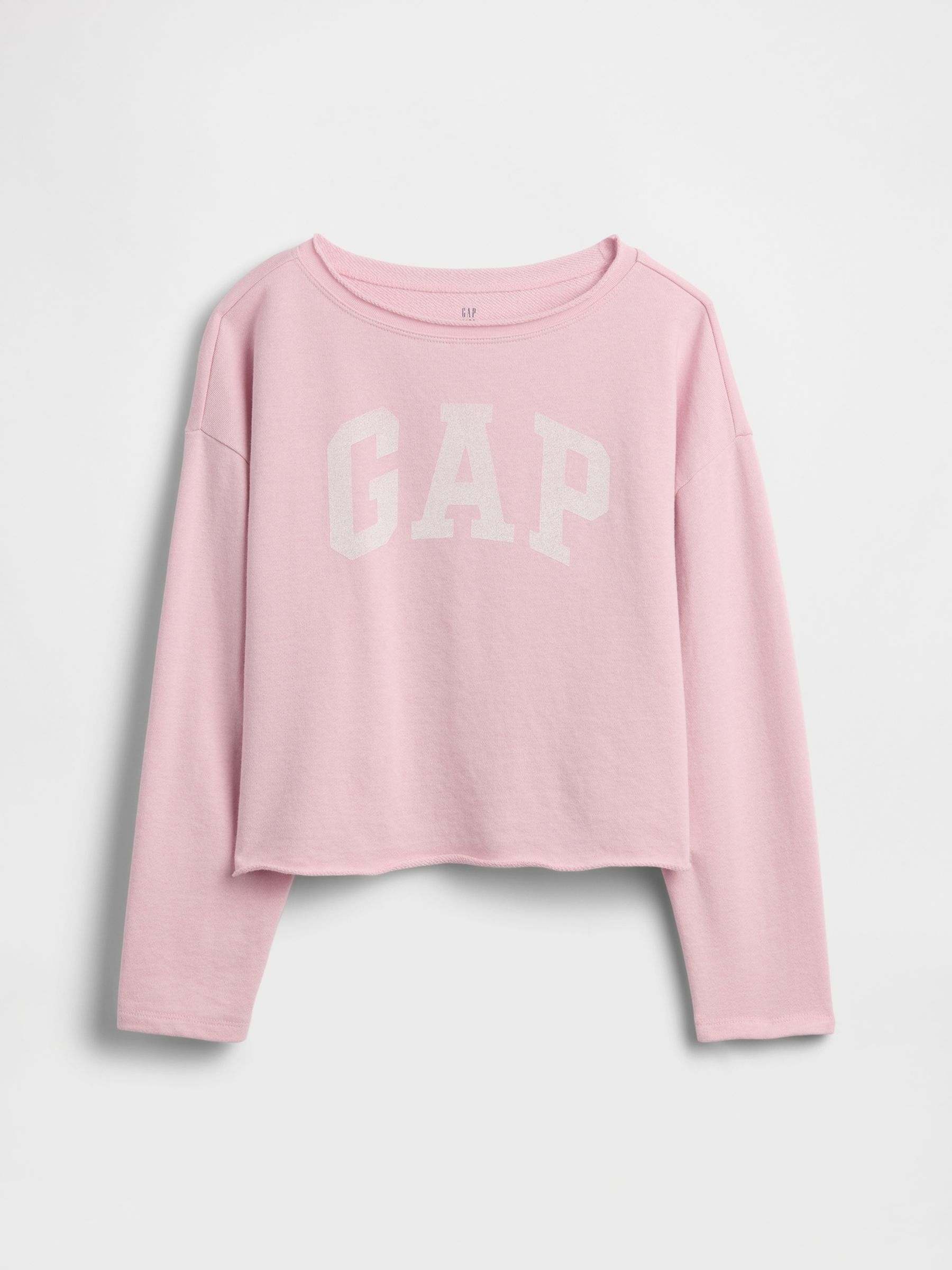 Pink French Terry Wide-Neck Logo Sweatshirt - Image 4 of 5