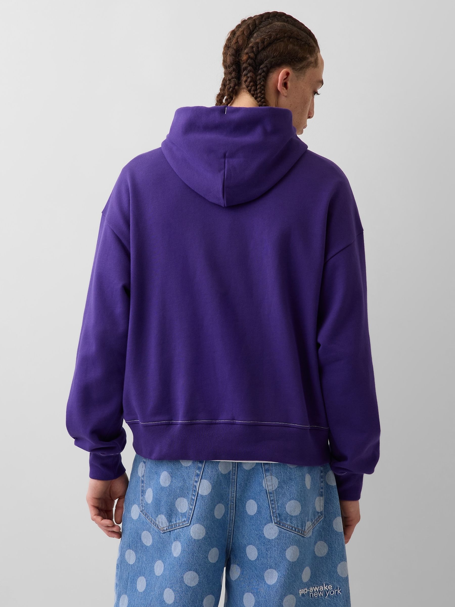 Gap x Awake NY Purple Heavyweight Oversized Logo Hoodie - Image 2 of 5 Gap x Awake NY Purple Heavyweight Oversized Logo Hoodie - Image 2 of 5