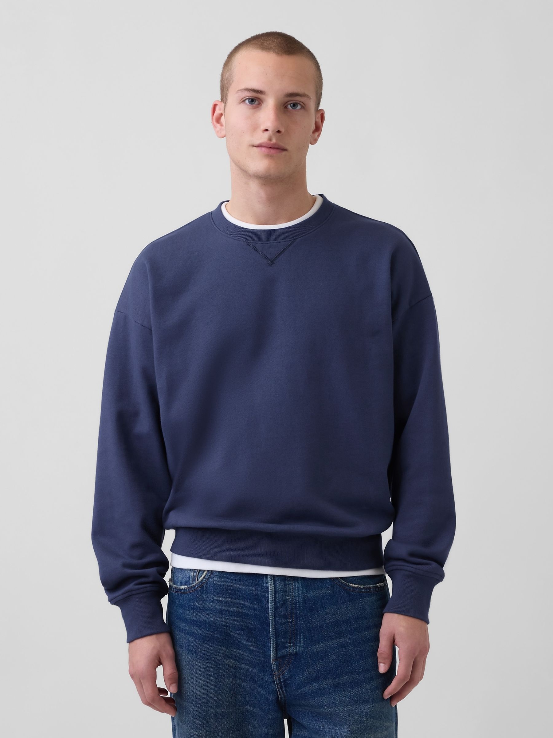 Blue Heavyweight French Terry Oversized Sweatshirt - Image 1 of 4
