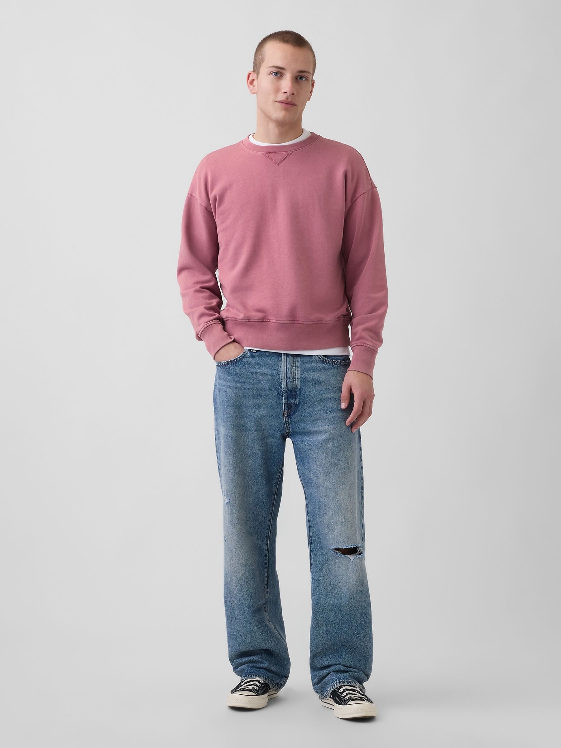 Pink Heavyweight French Terry Oversized Sweatshirt - Image 3 of 4