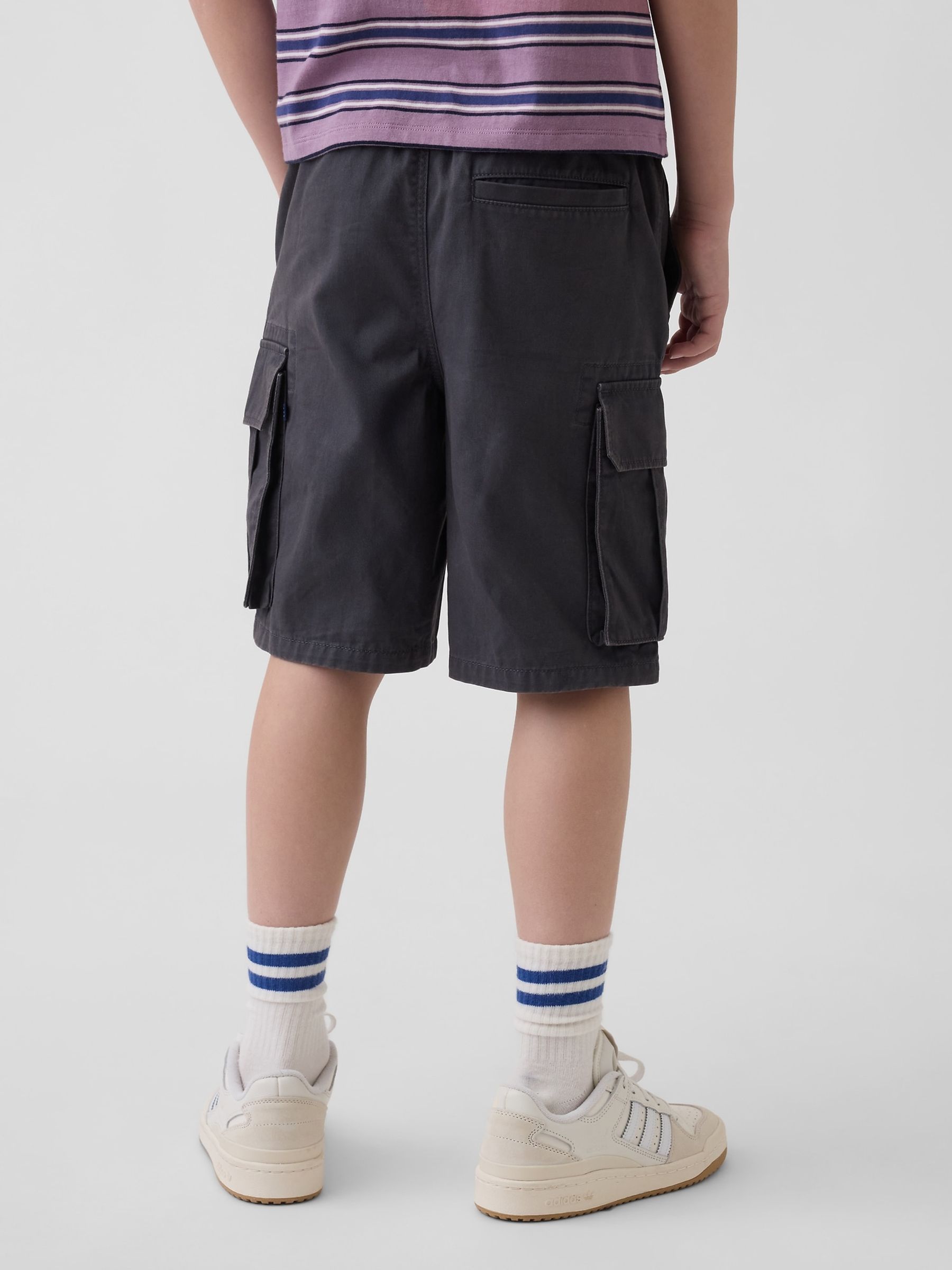 Grey Relaxed Easy Cargo Shorts - Image 2 of 5 Grey Relaxed Easy Cargo Shorts - Image 2 of 5