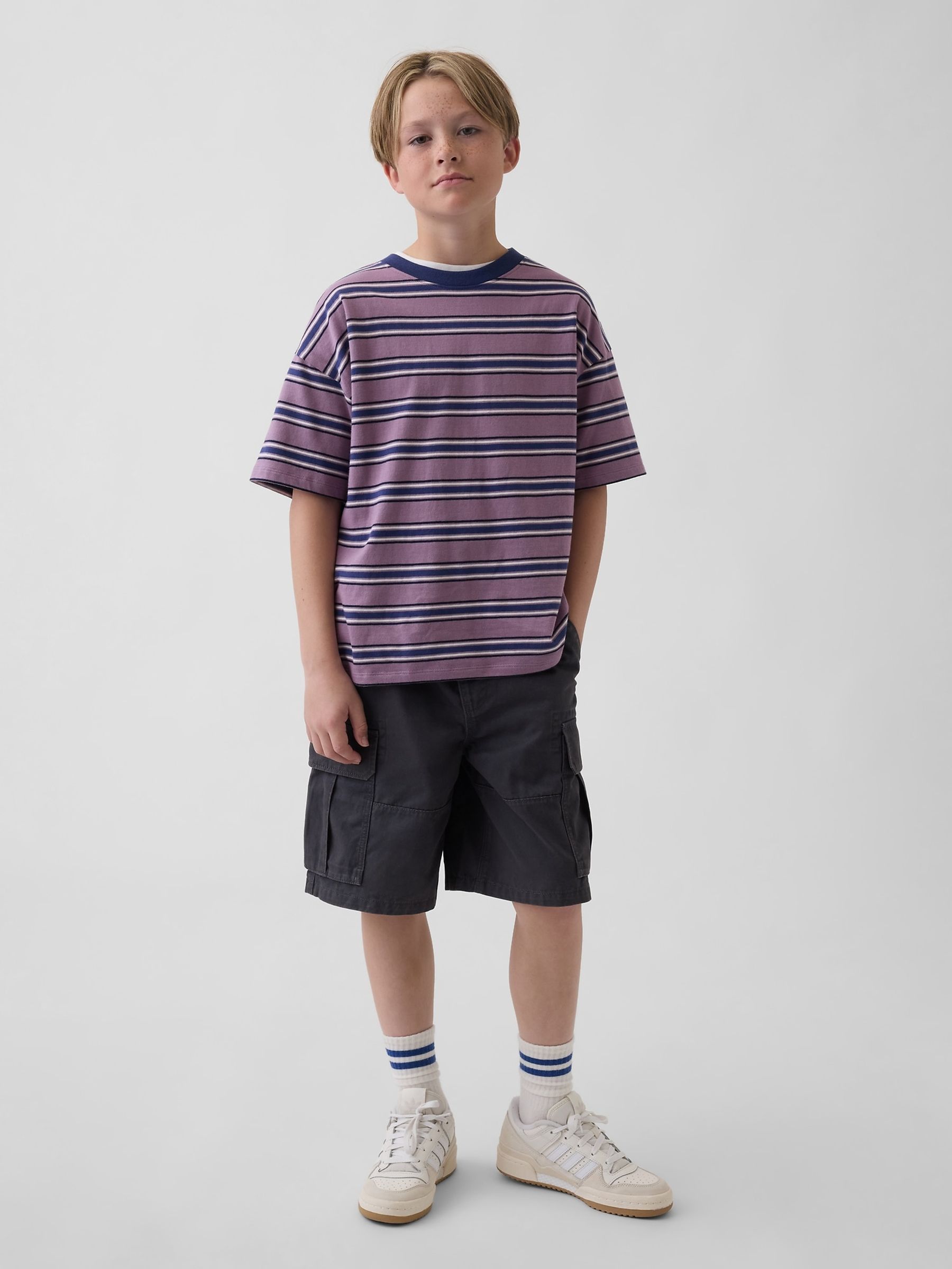 Grey Relaxed Easy Cargo Shorts - Image 3 of 5