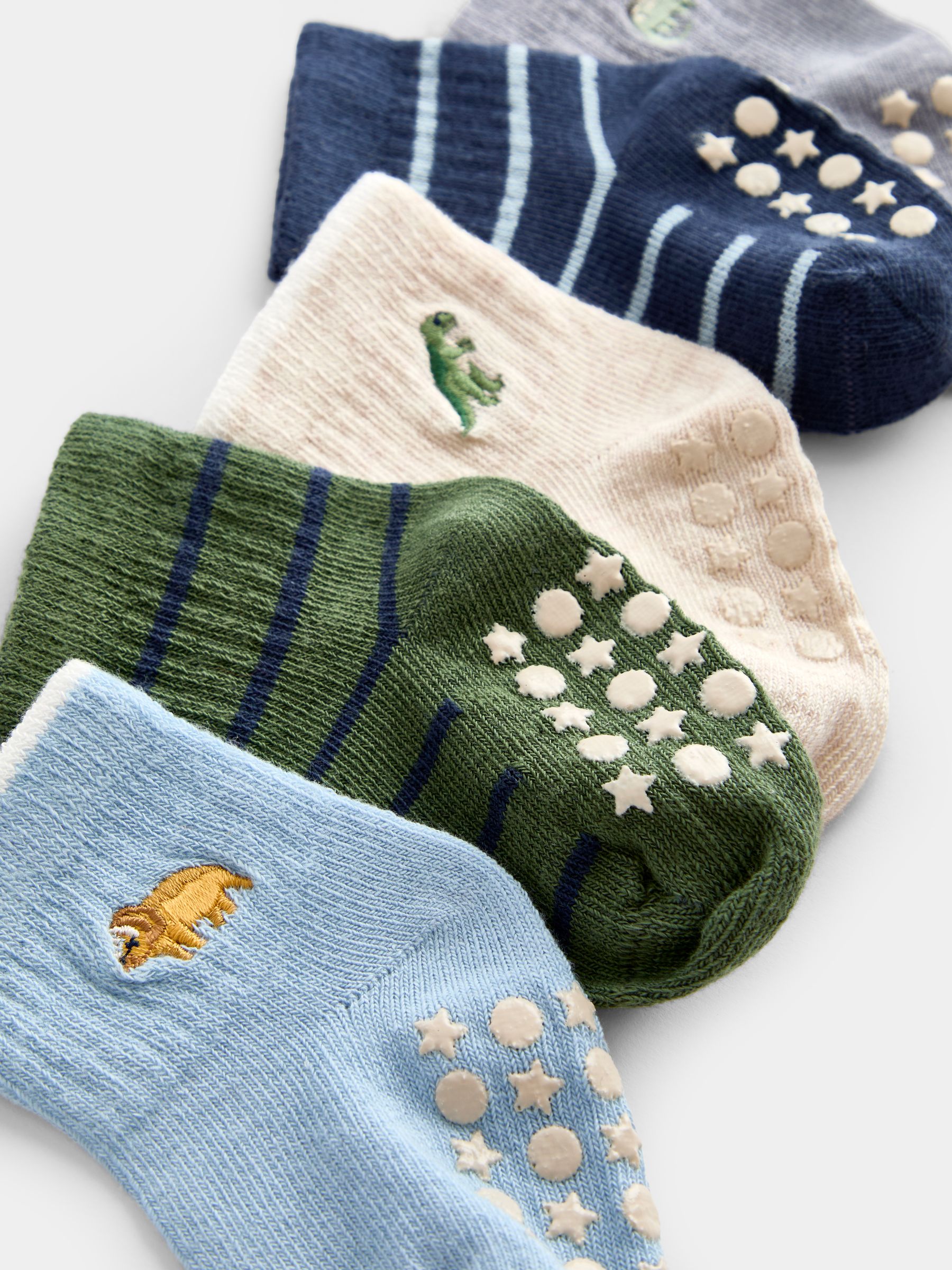 Blue & Green Dino 5-Pack Socks - Image 3 of 4