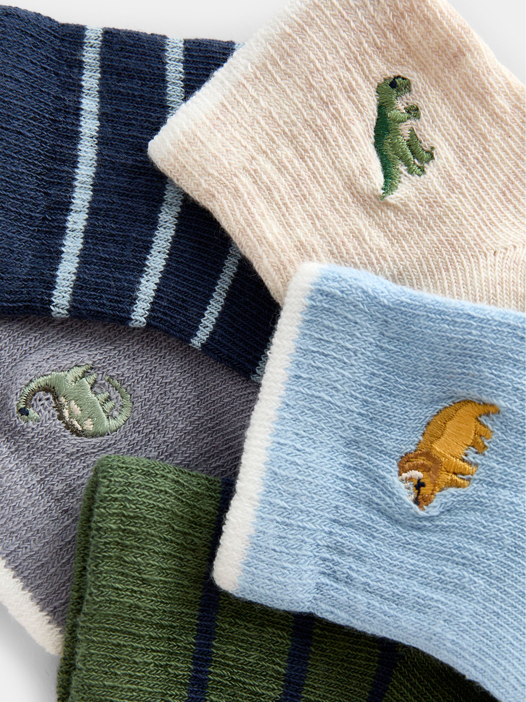 Blue & Green Dino 5-Pack Socks - Image 4 of 4 Blue & Green Dino 5-Pack Socks - Image 4 of 4