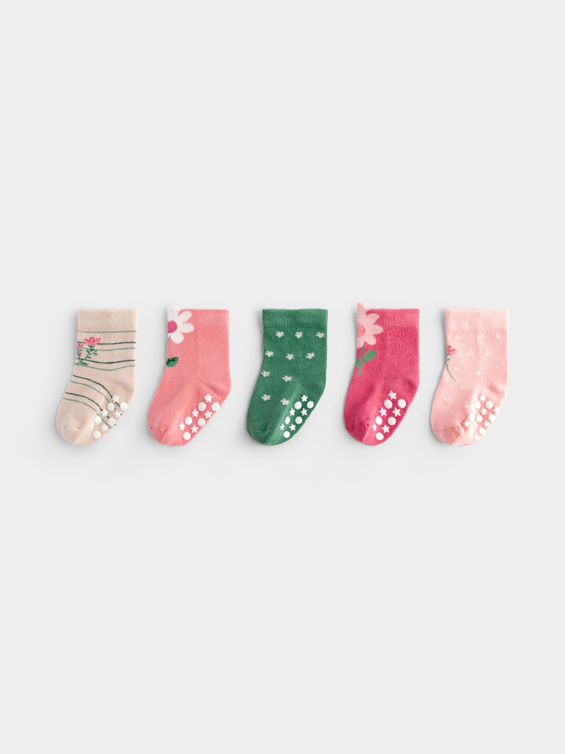 Pink Flower 5-Pack Socks - Image 3 of 5