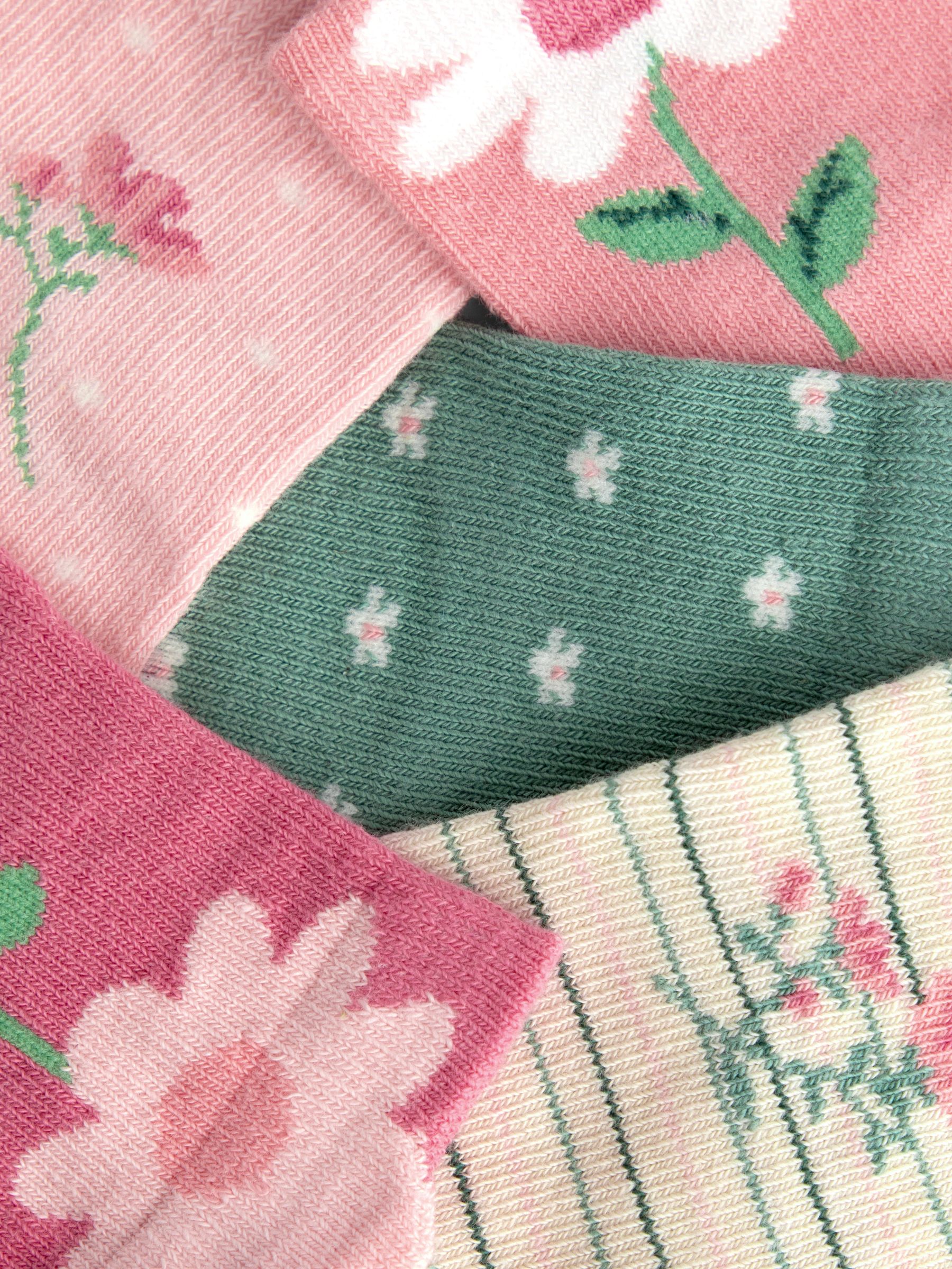 Pink Flower 5-Pack Socks - Image 4 of 5