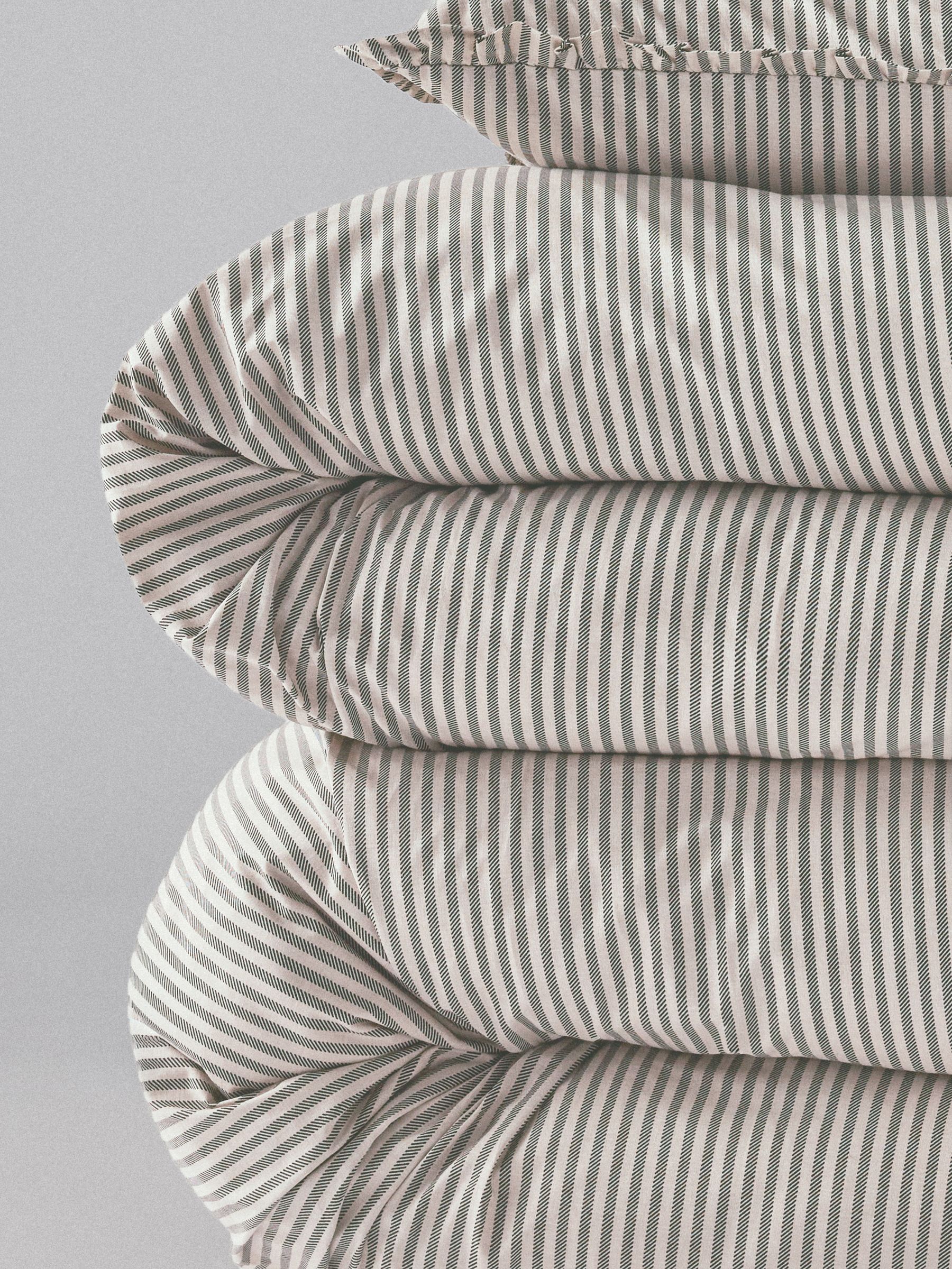 The Set 2 Pack Black Stripe Frill Bedsets - Image 3 of 3 The Set 2 Pack Black Stripe Frill Bedsets - Image 3 of 3