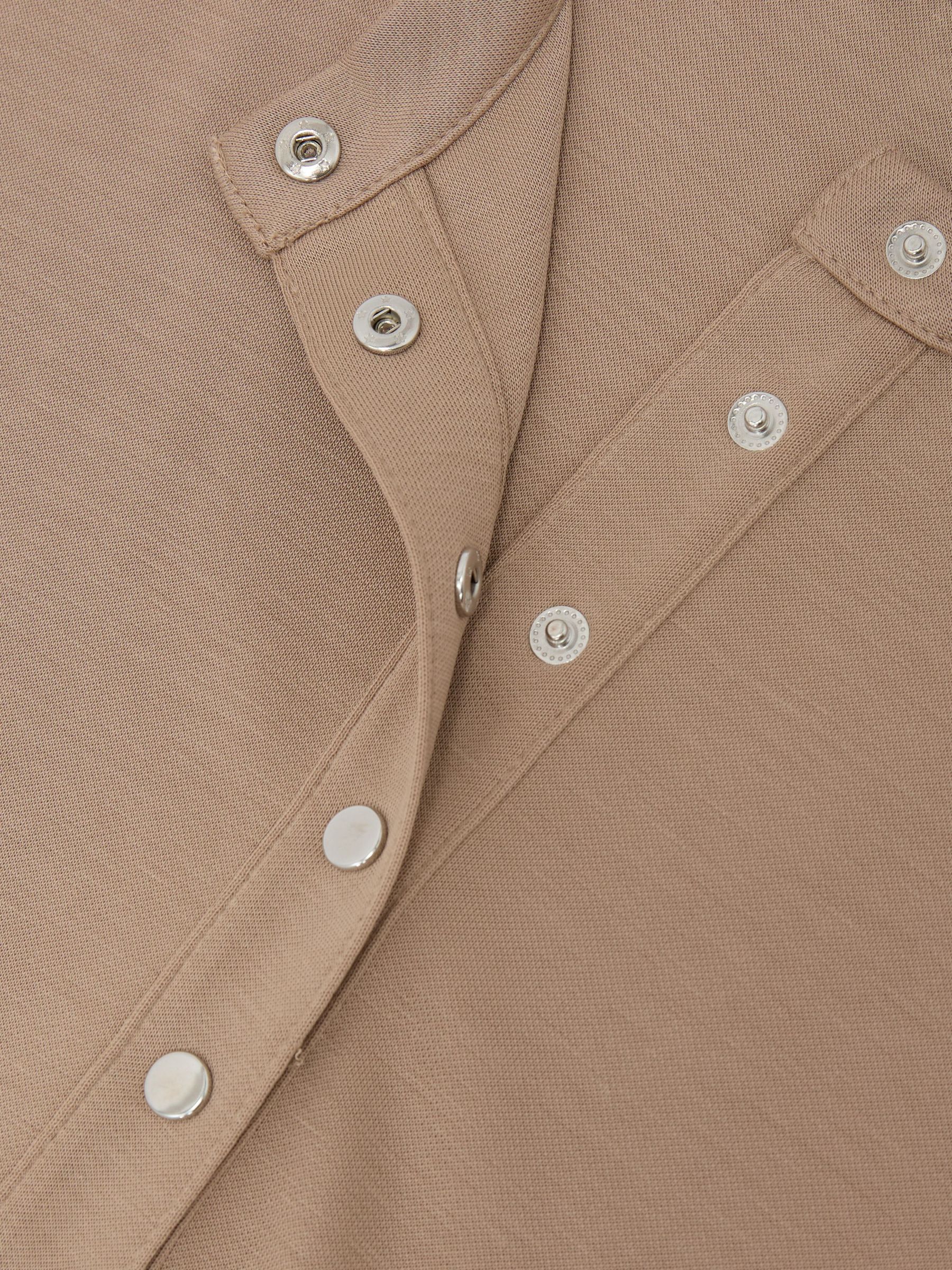 Jersey Long-Sleeve Henley Top in Camel - image 3