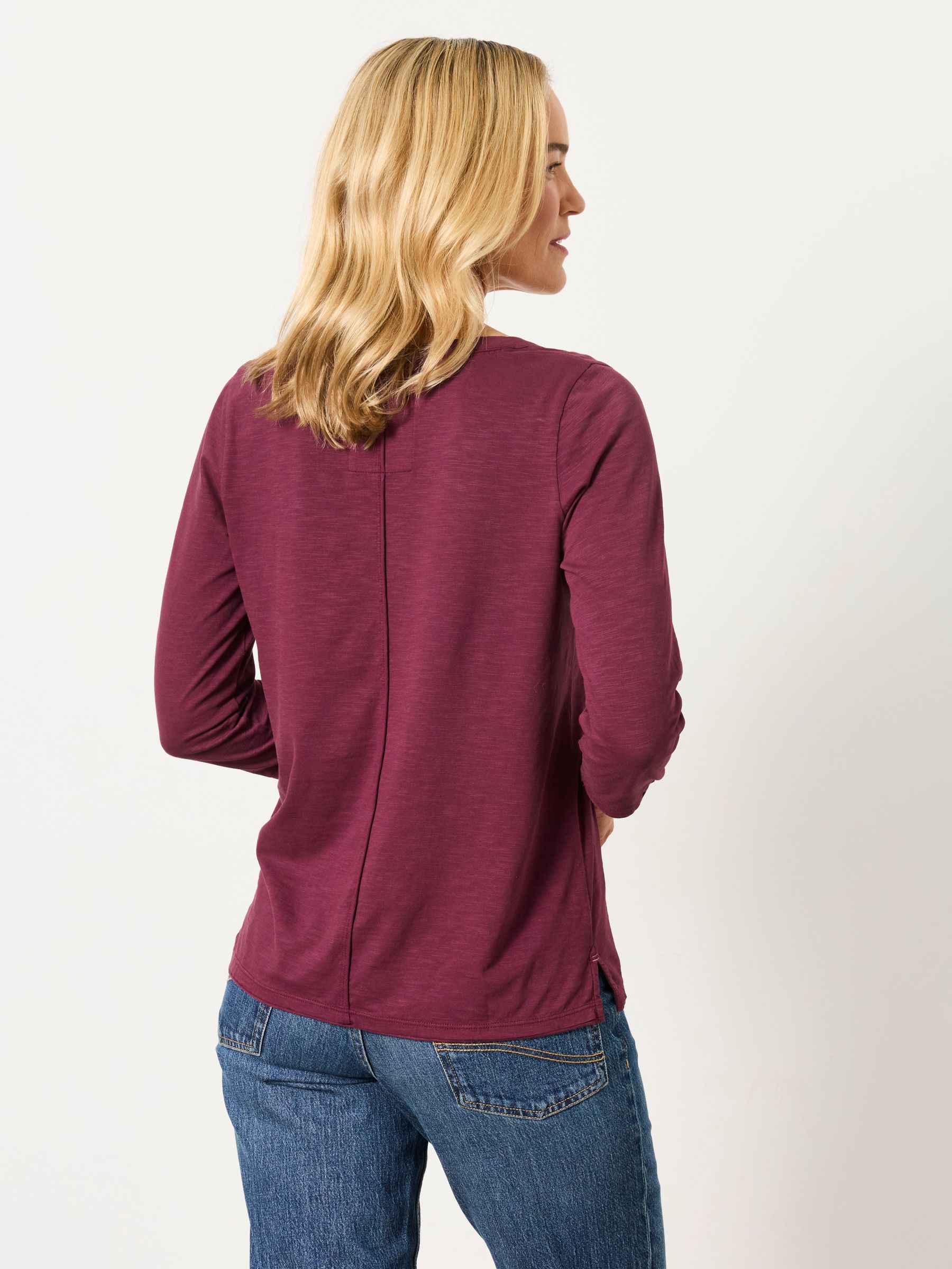 Aster Dark Purple 3/4 Sleeve V-Neck T-Shirt - Image 2 of 6