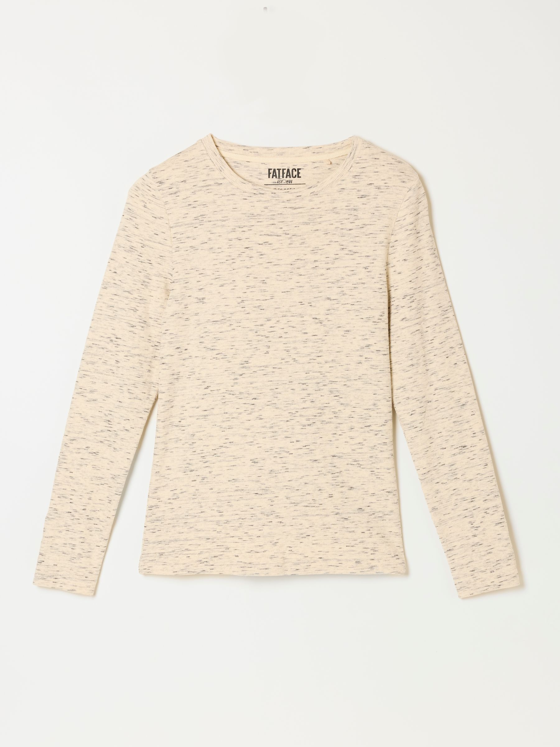 Callie Ivory Space Dye Long Sleeve Top - Image 5 of 5