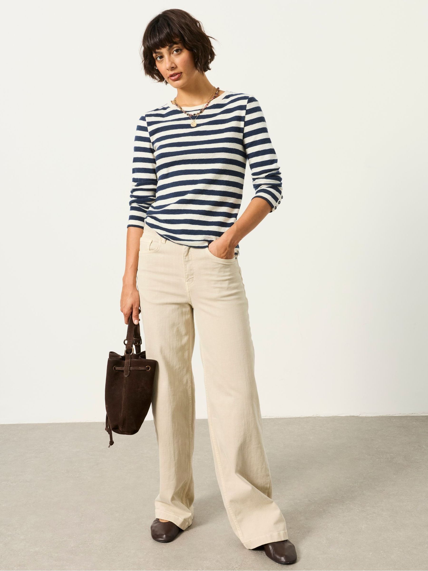 Callie Navy Stripe Long Sleeve Top - Image 3 of 6