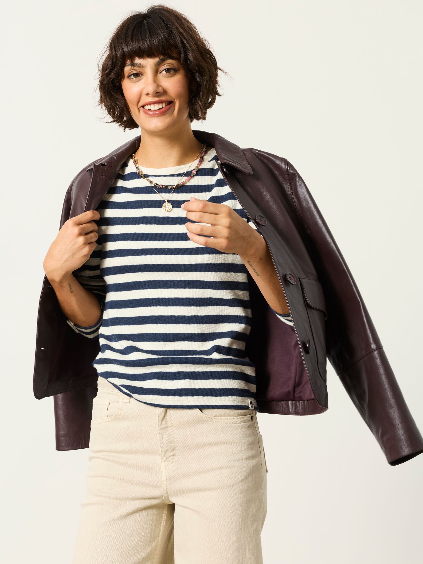 Callie Navy Stripe Long Sleeve Top - Image 5 of 6