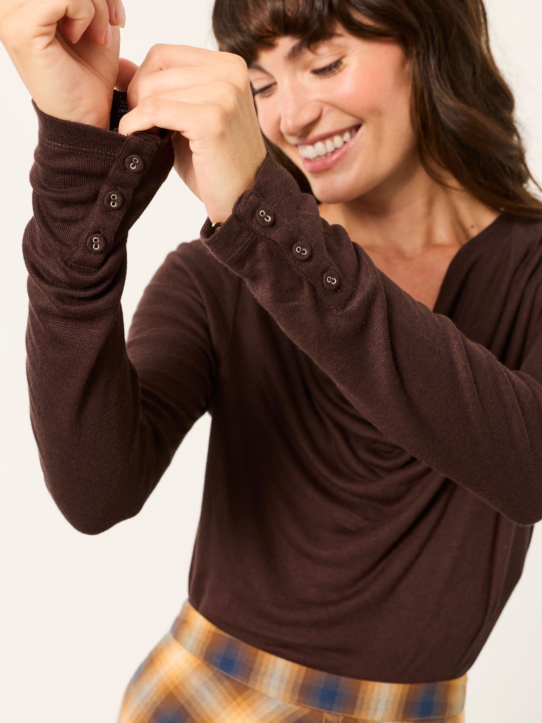 Lola Chocolate Brown Long Sleeve Cowl Neck Top - Image 3 of 6