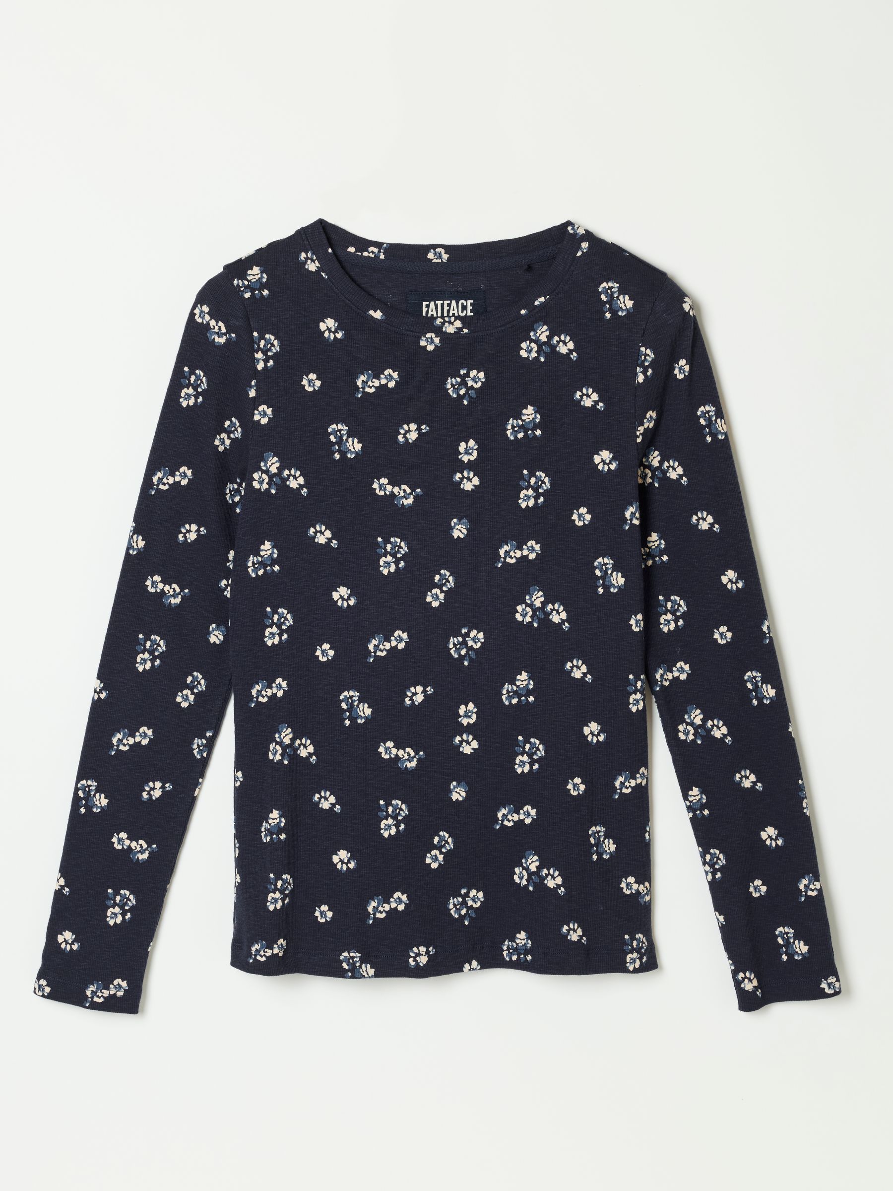 Callie Navy Ditsy Floral Long Sleeve Top - Image 6 of 6