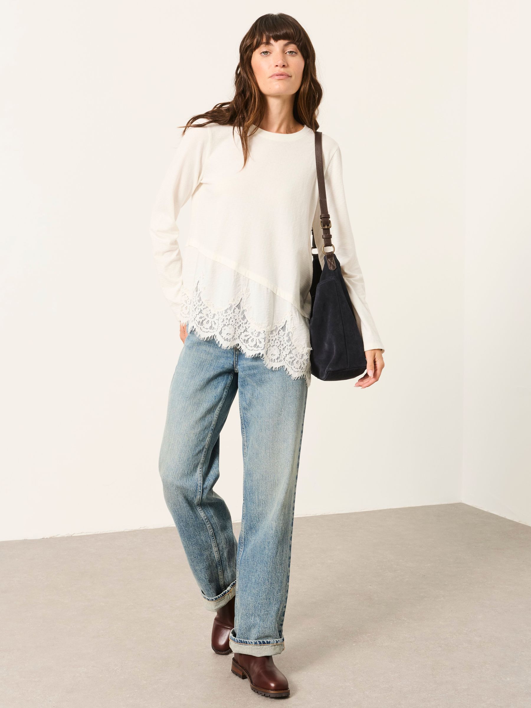 Fern Ivory Lace Trim T-Shirt - Image 4 of 6