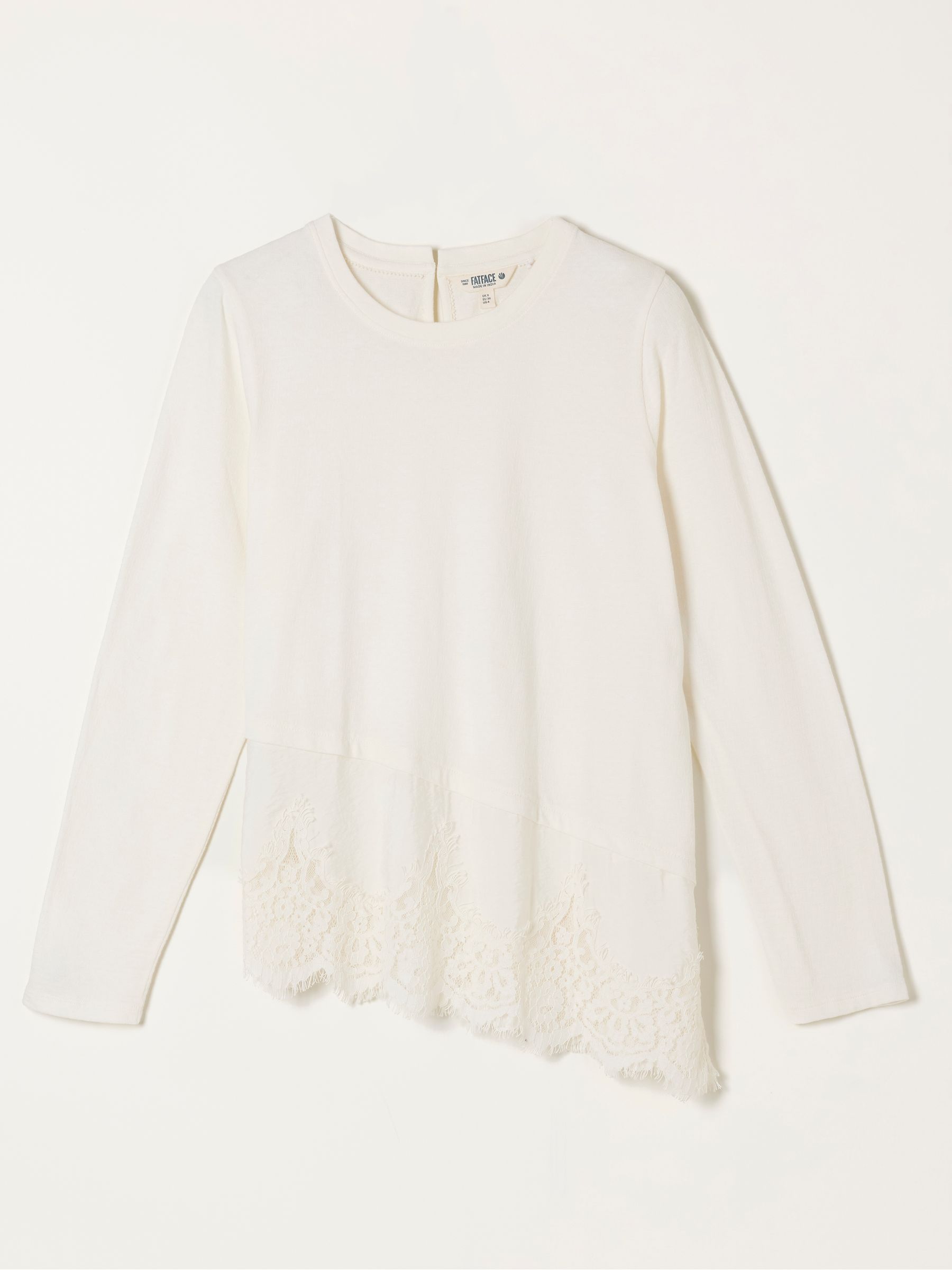 Fern Ivory Lace Trim T-Shirt - Image 6 of 6