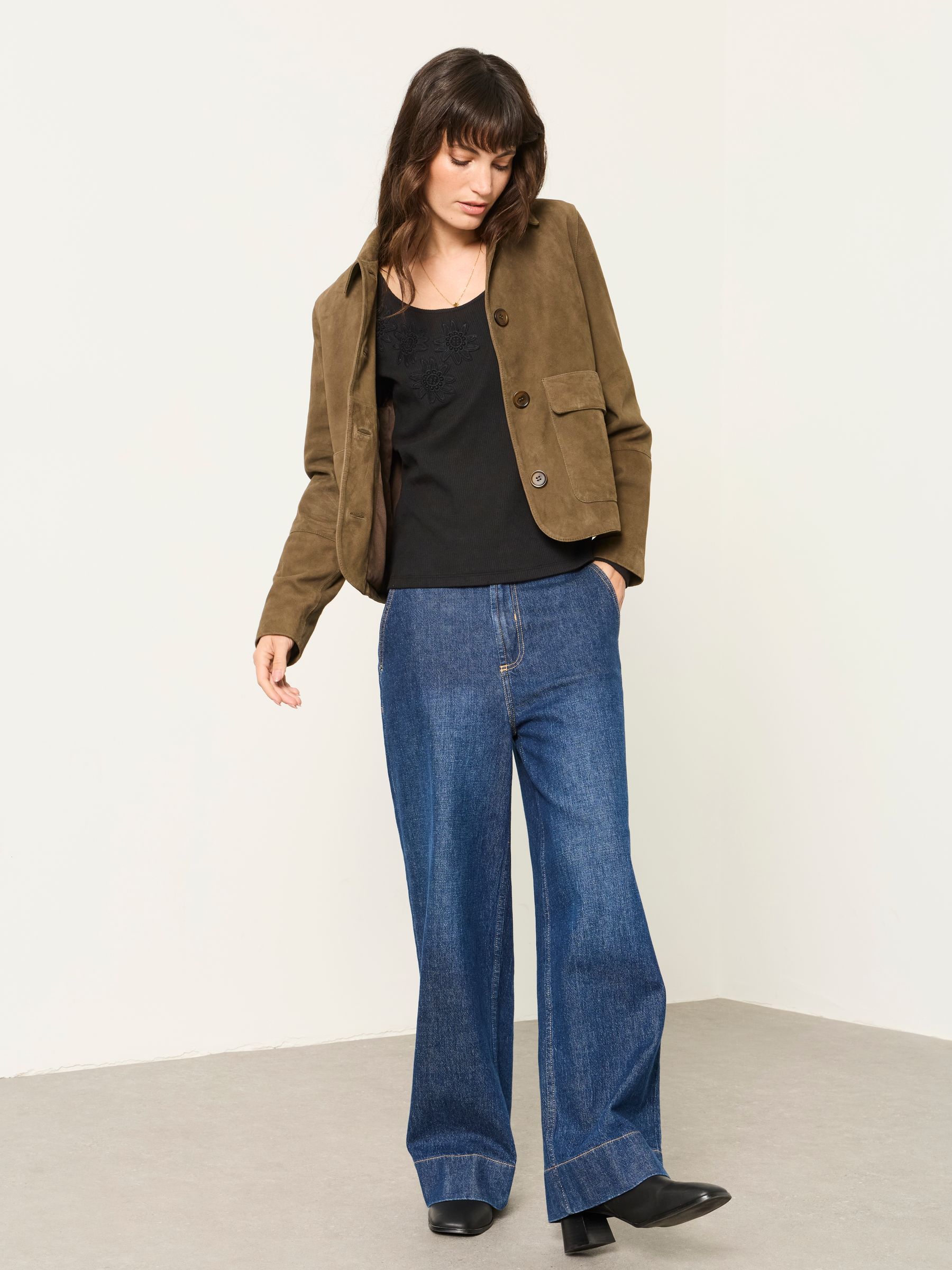 Edie Black Applique Floral Top - Image 3 of 6