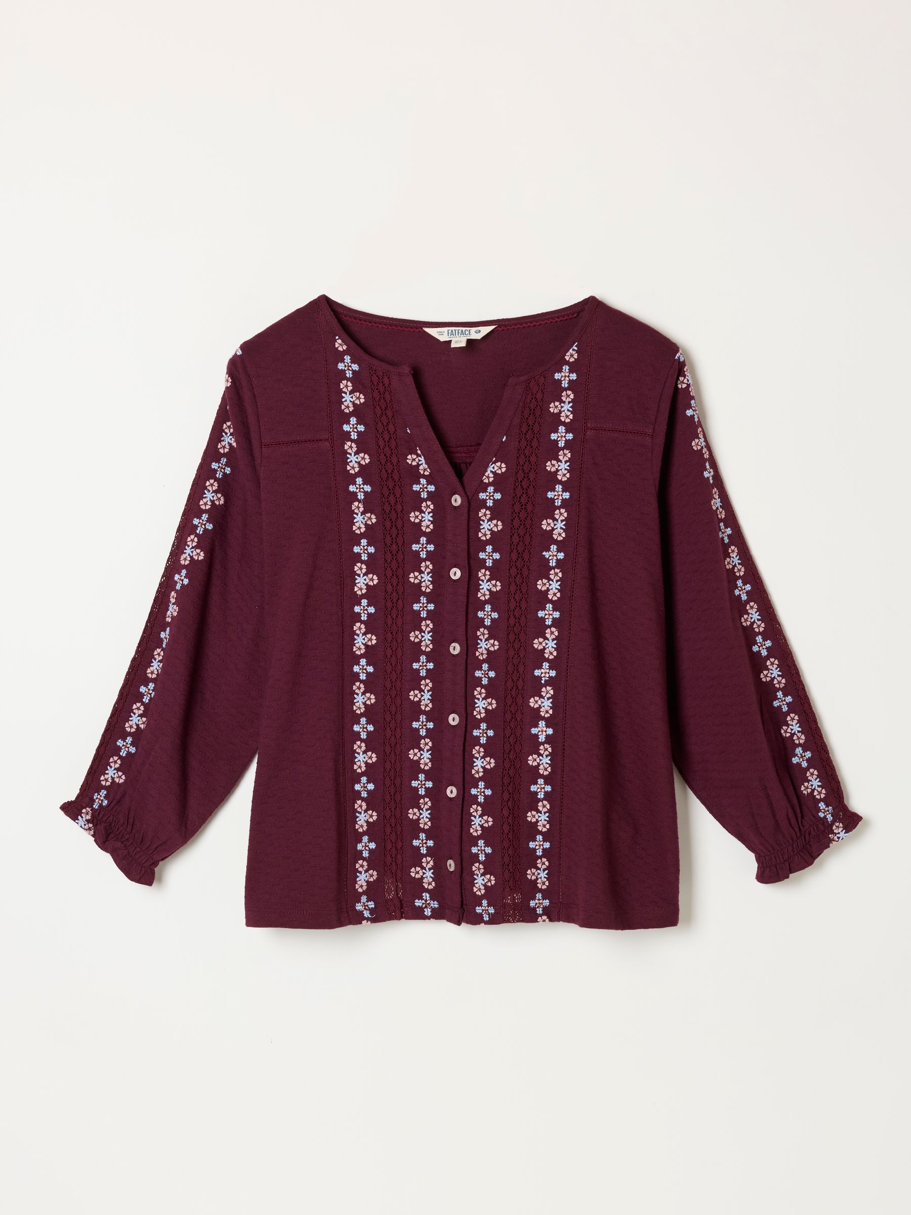 Harper Burgundy Red Embroidered Top - Image 5 of 5