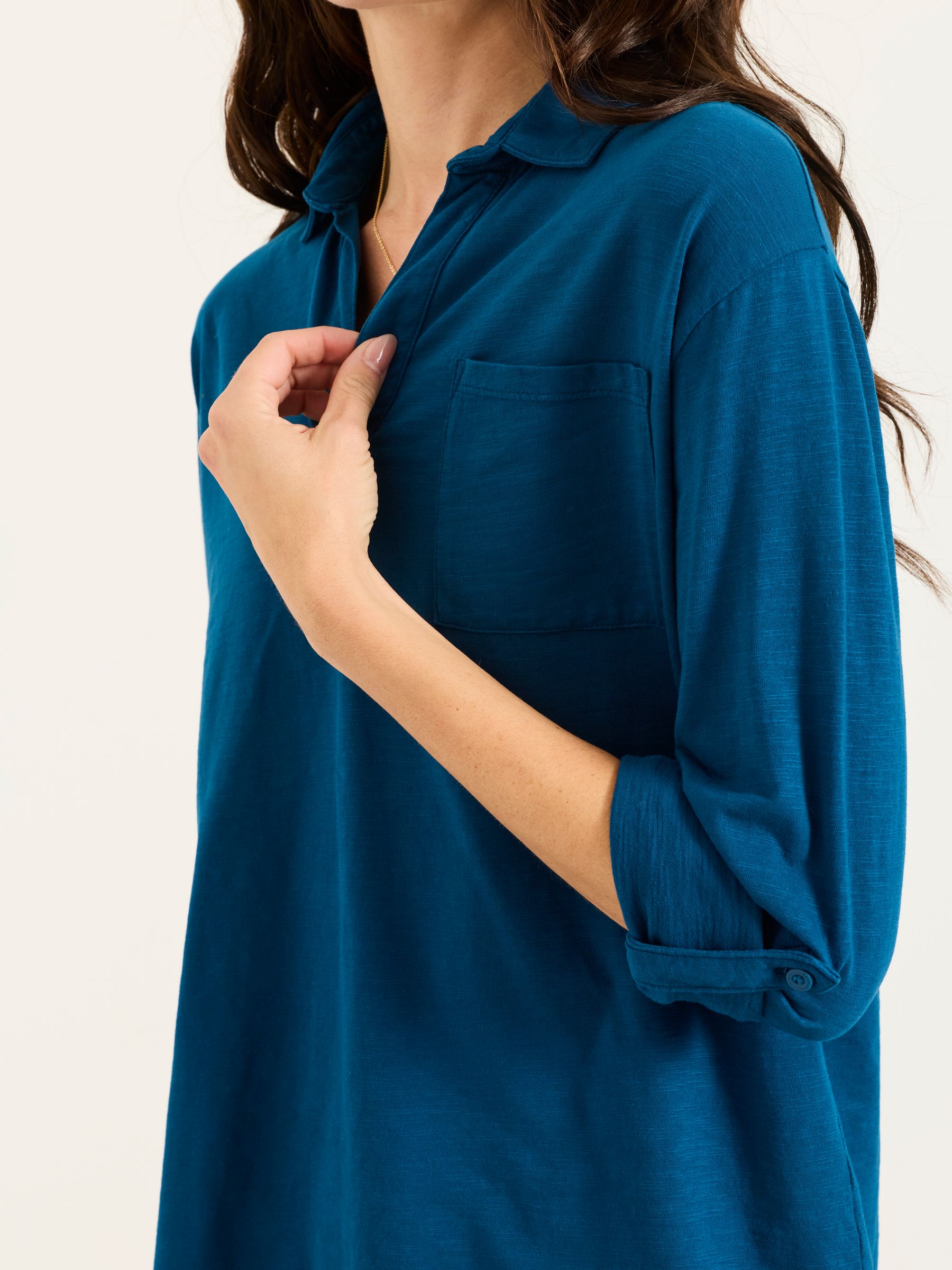 Paige Indigo Blue Jersey Shirt - Image 4 of 4 Paige Indigo Blue Jersey Shirt - Image 4 of 4