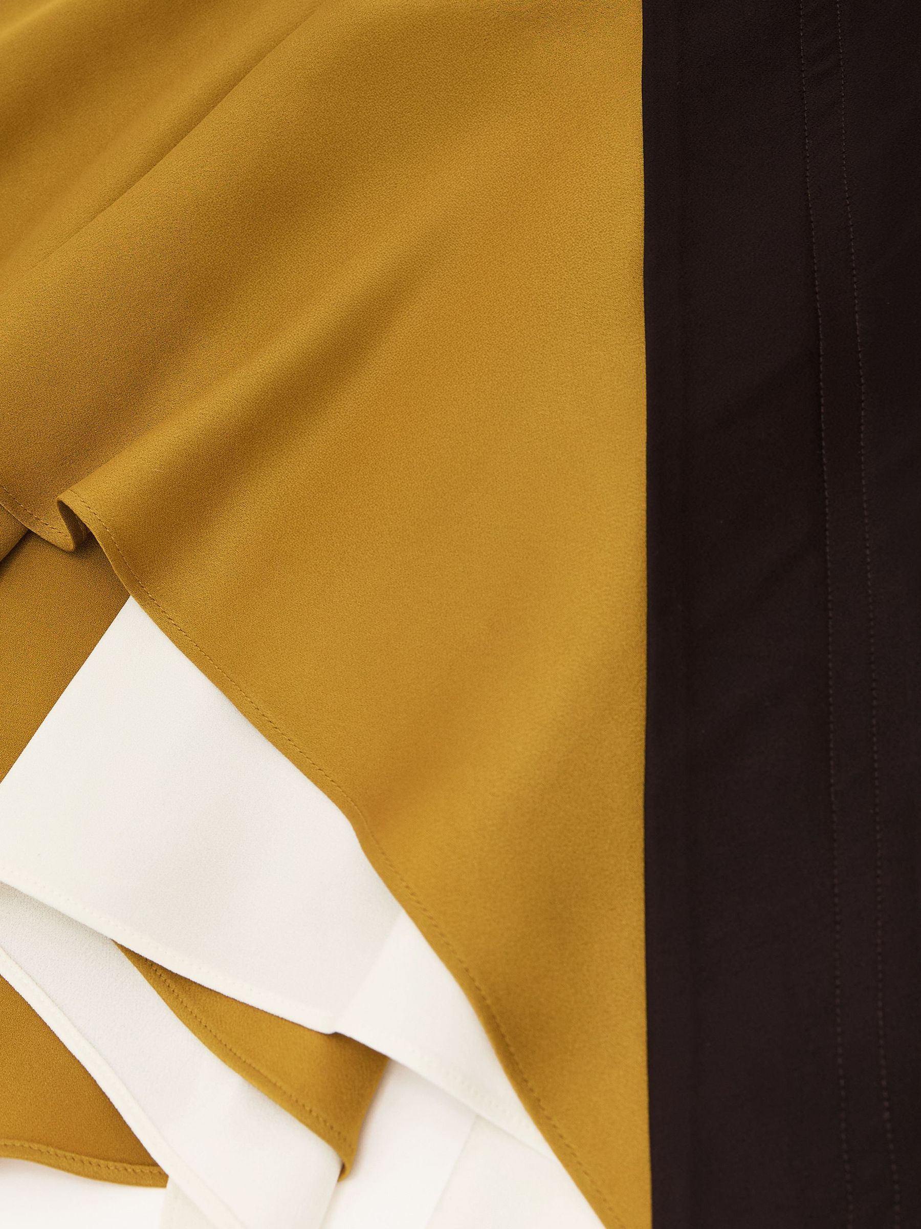 Colour-Block Layered Midi Dress in Burgundy/Green - Image 8 of 8