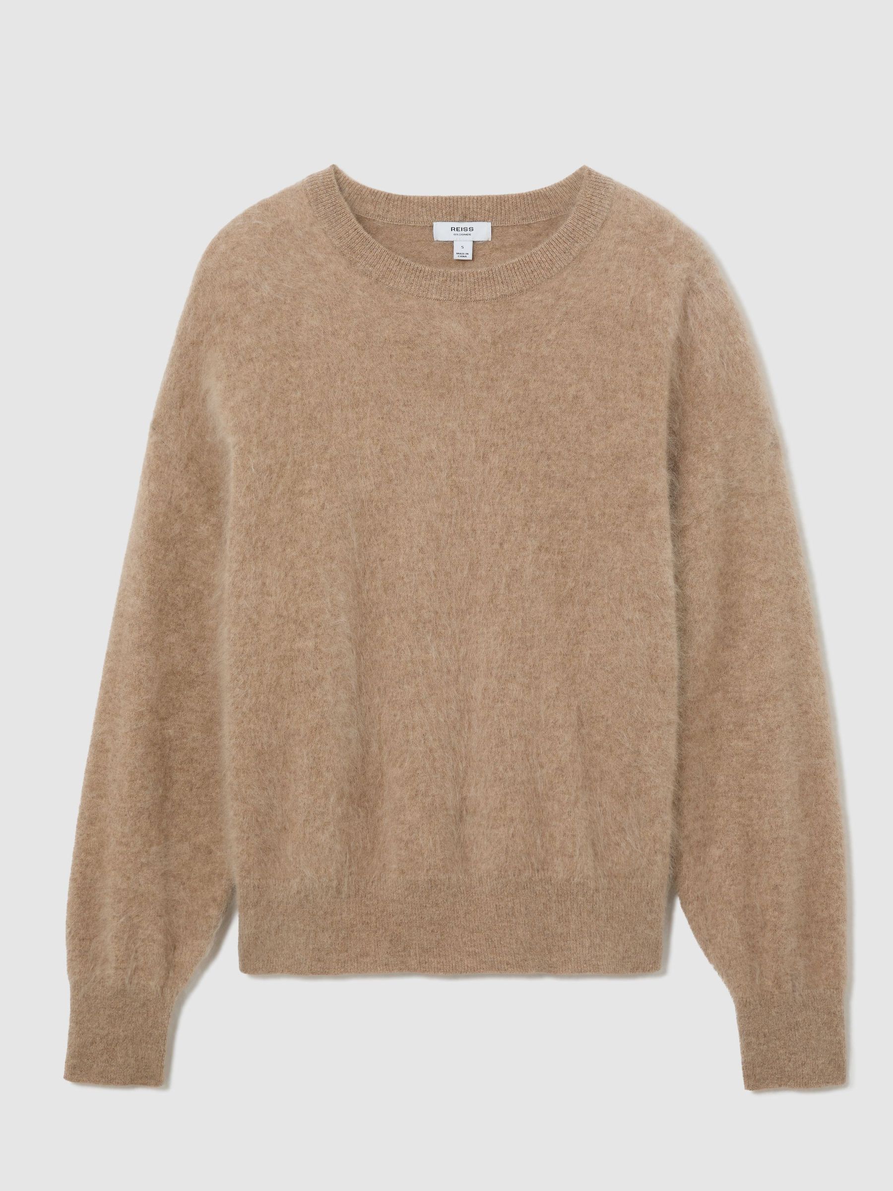 100% Brushed Cashmere Crew-Neck Jumper in Neutral - Obrázek 2 z 7