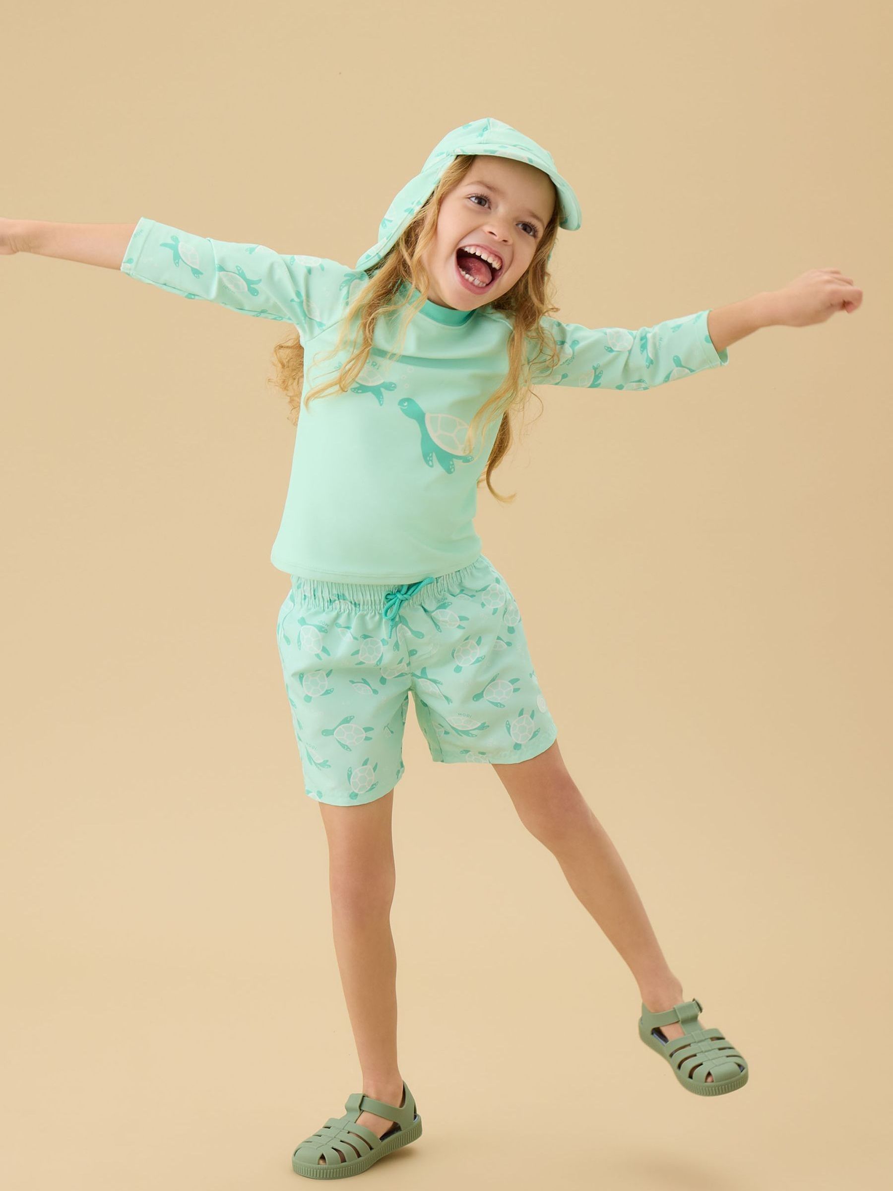 MORI Green Sea Turtle Sun Safe Swim Shorts - Image 3 of 5