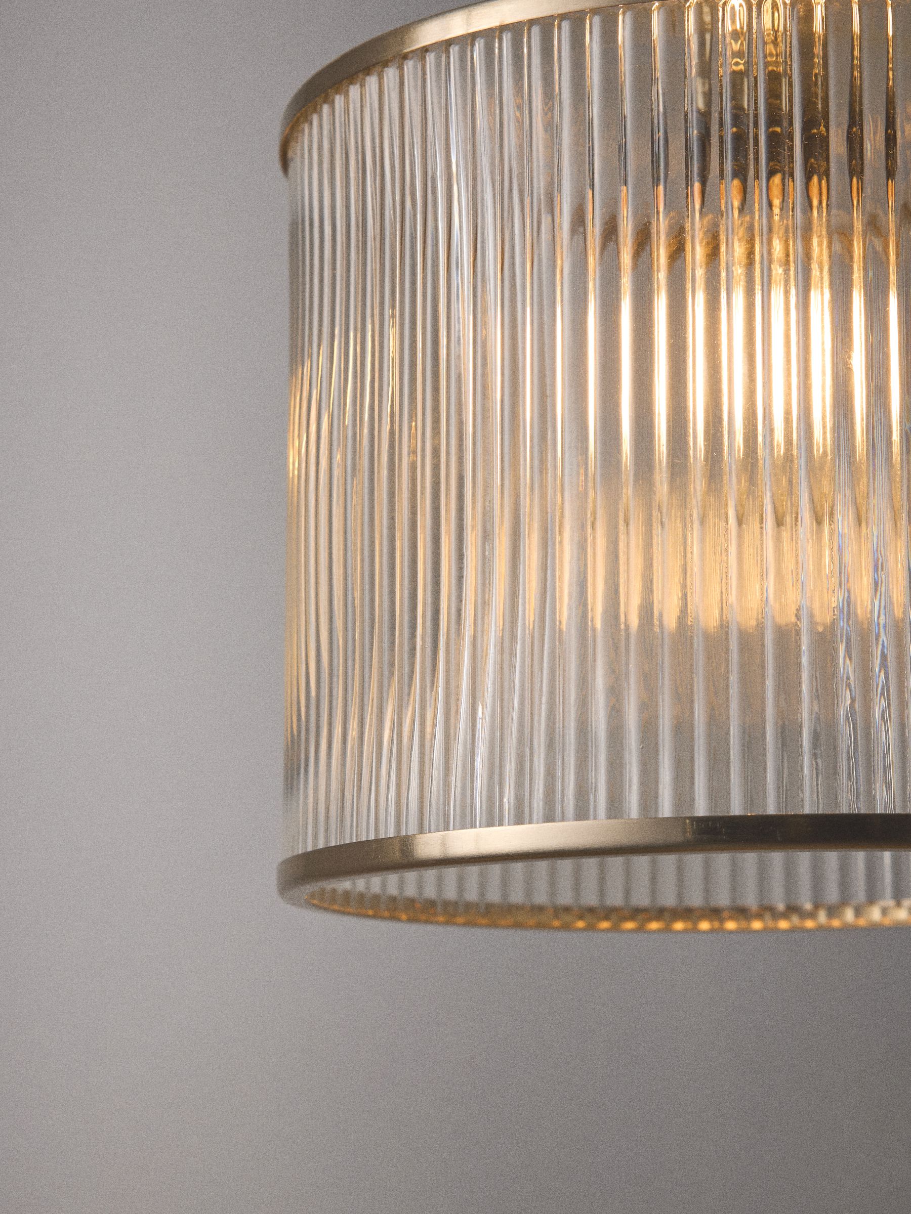 The Set 2 Pack Brass Ribbed Glass Easy Fit Shade Ceiling Lights - Image 6 of 6