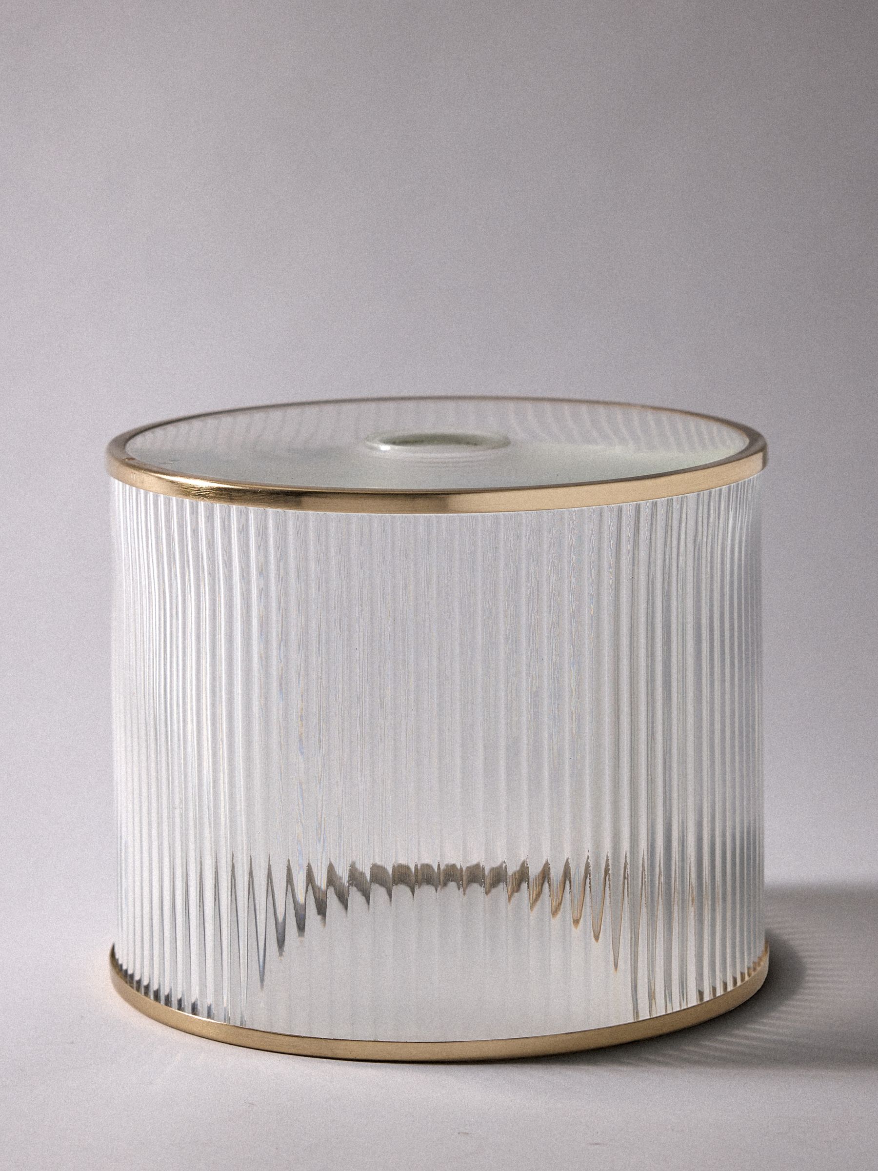 The Set 2 Pack Brass Ribbed Glass Easy Fit Shade Ceiling Lights - Image 7 of 7