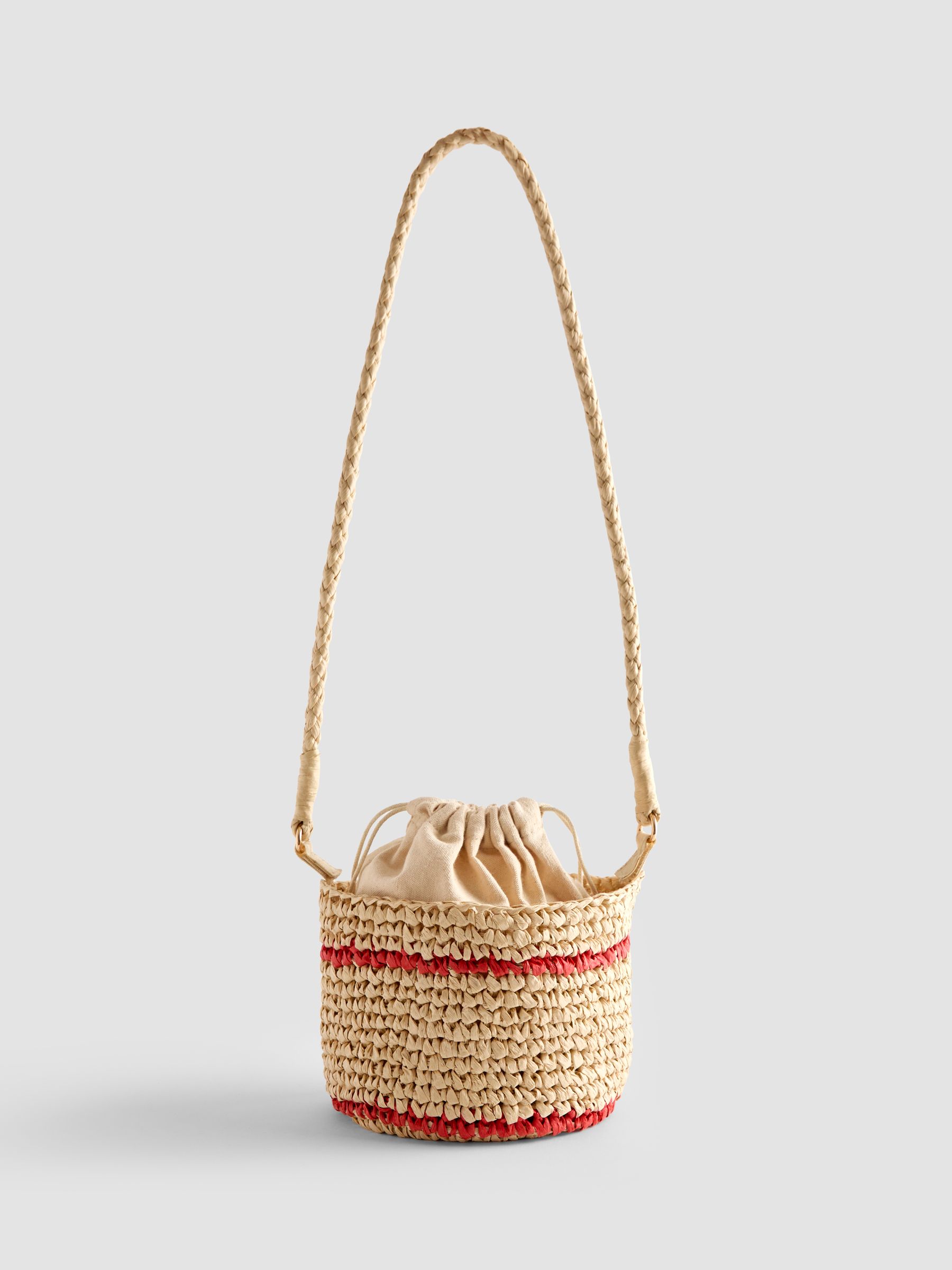 Natural Cherry Embroiderd Woven Bag - Image 3 of 5