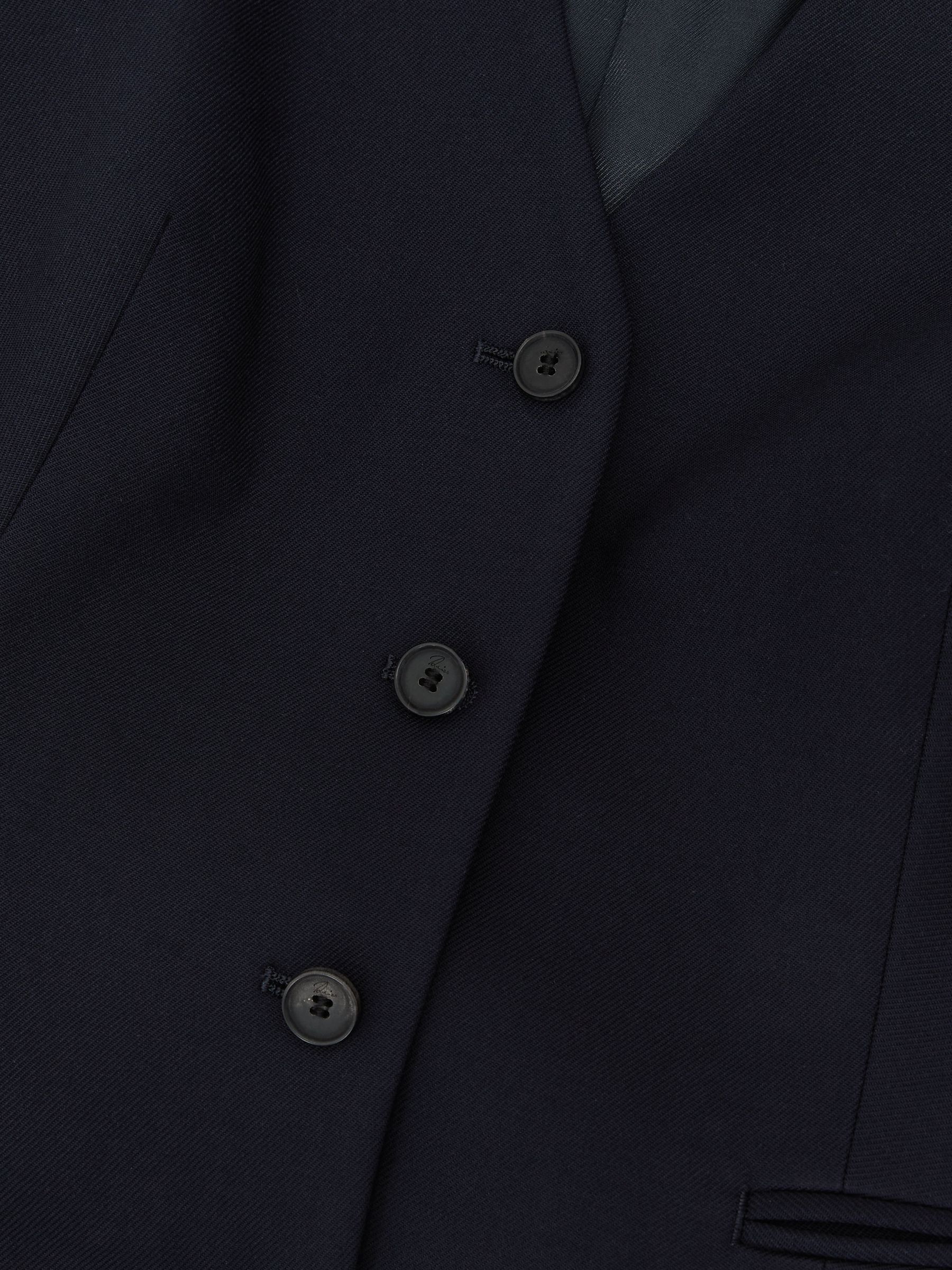Wool-Blend Single-Breasted Suit Blazer in Navy - Image 9 of 9