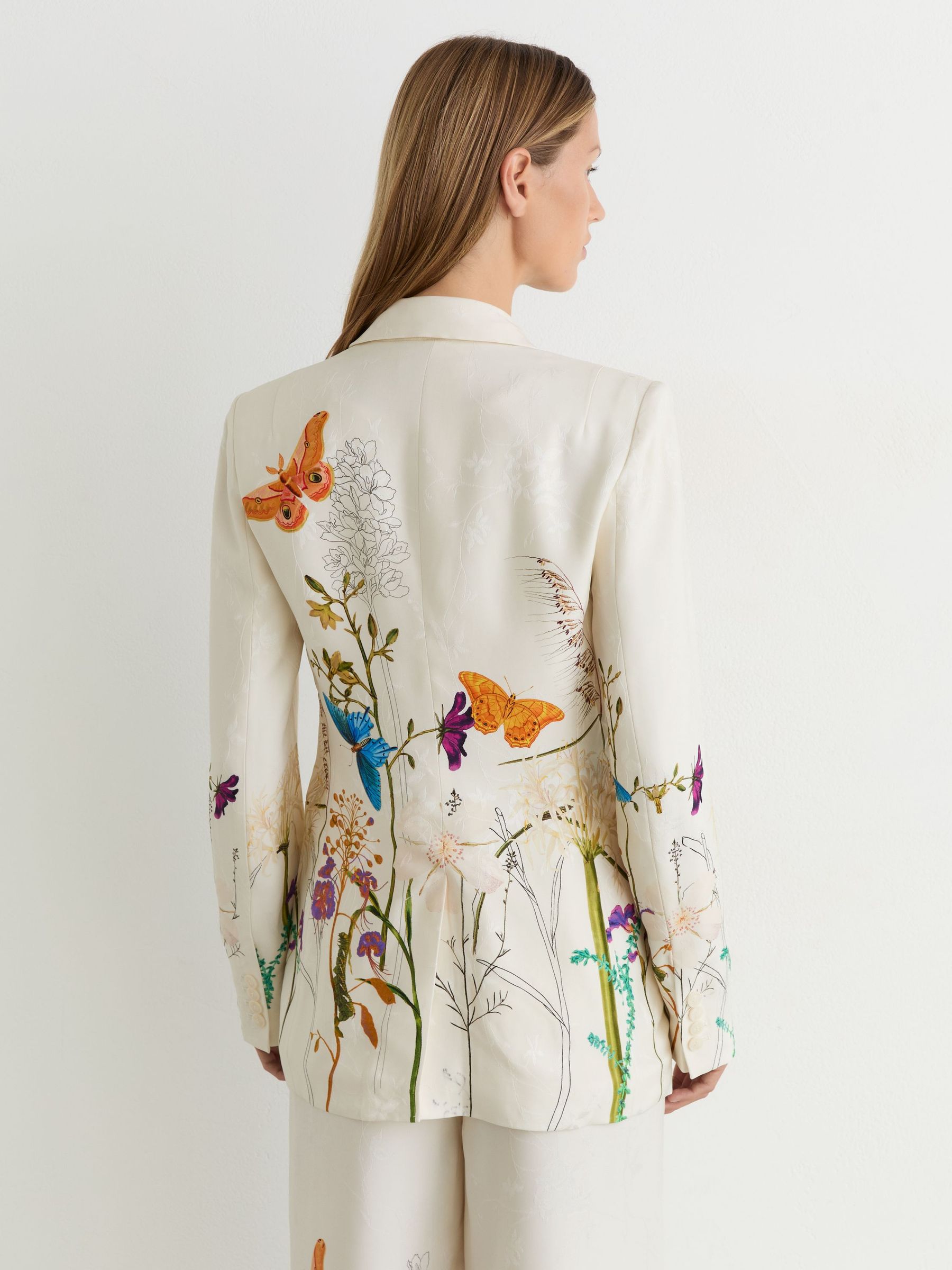 Reiss | NYBG Printed Single-Breasted Suit Blazer in Ivory - Image 5 of 6