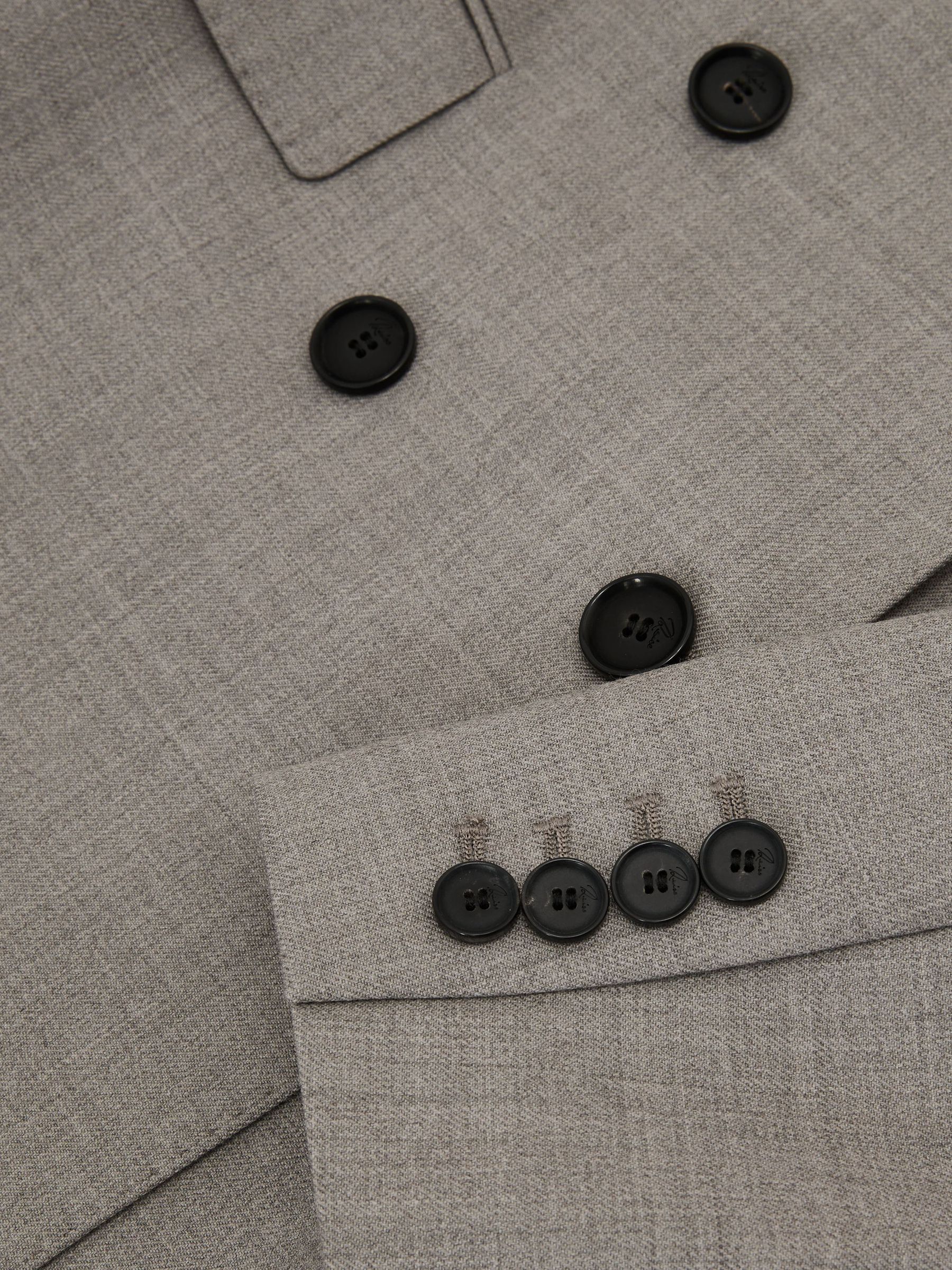 Wool-Blend Double-Breasted Blazer in Light Grey - Image 8 of 8