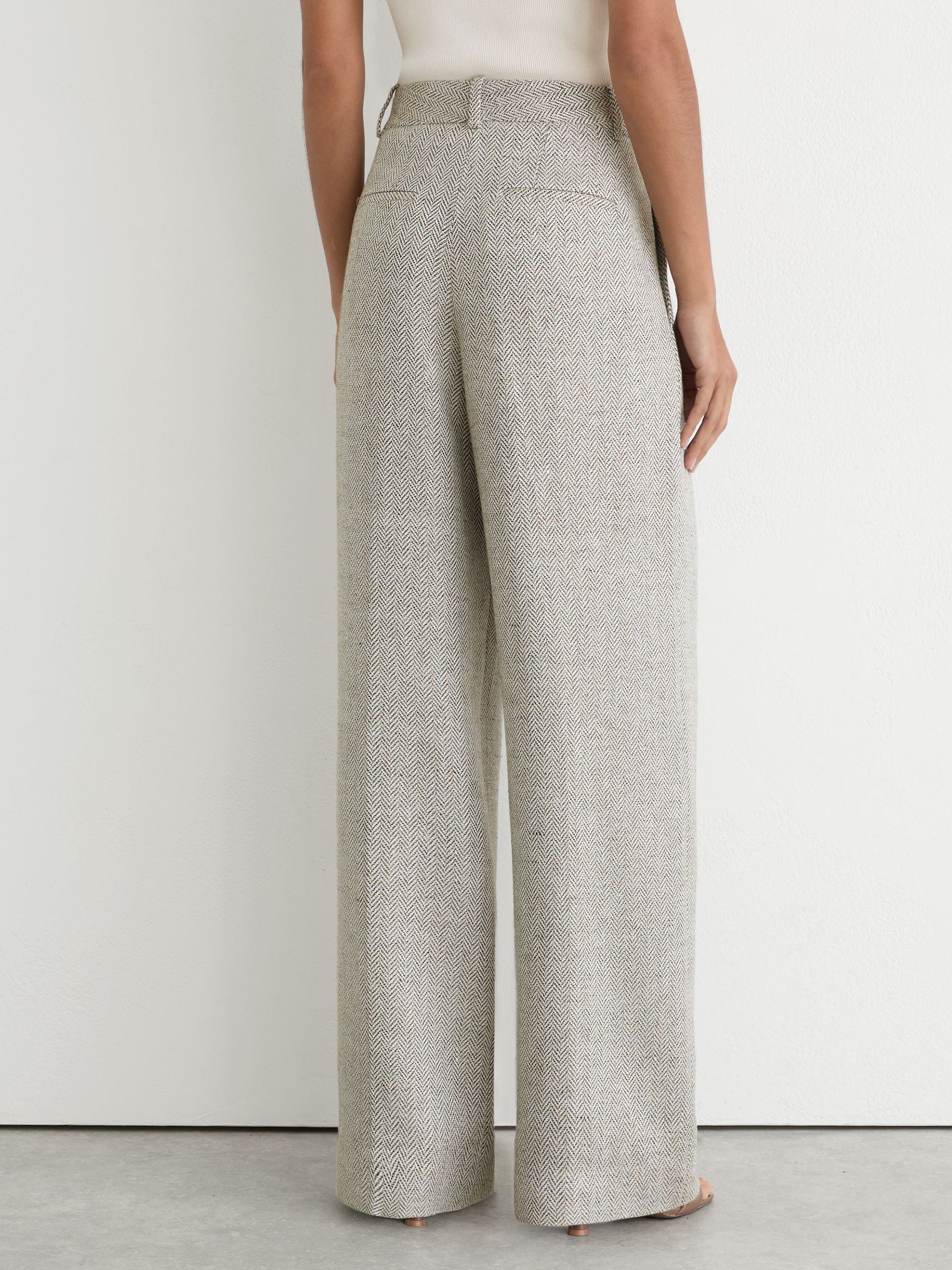 Herringbone Linen-Blend Straight-Leg Suit Trousers in Neutral - Image 7 of 8