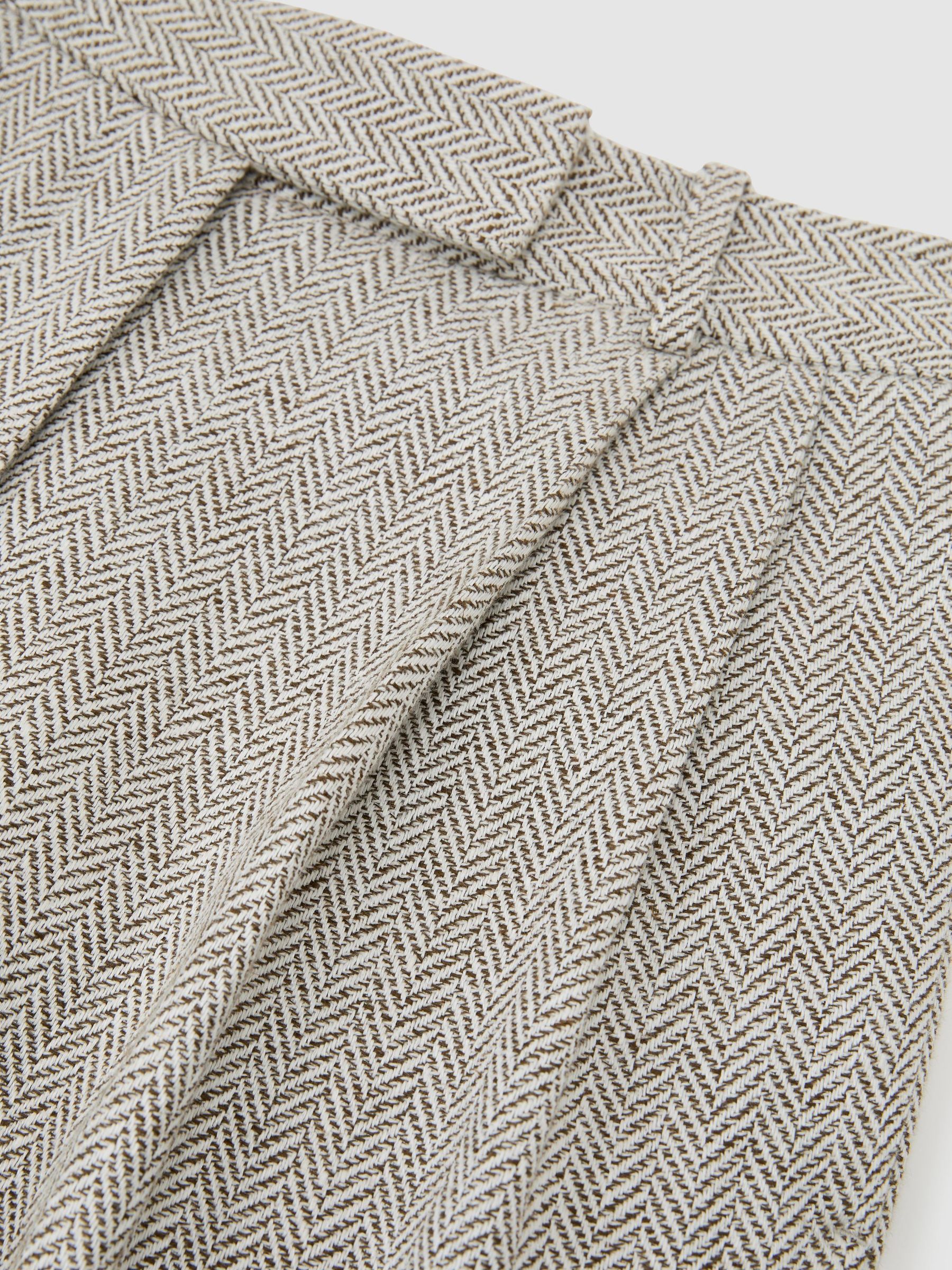 Herringbone Linen-Blend Straight-Leg Suit Trousers in Neutral - Image 8 of 8