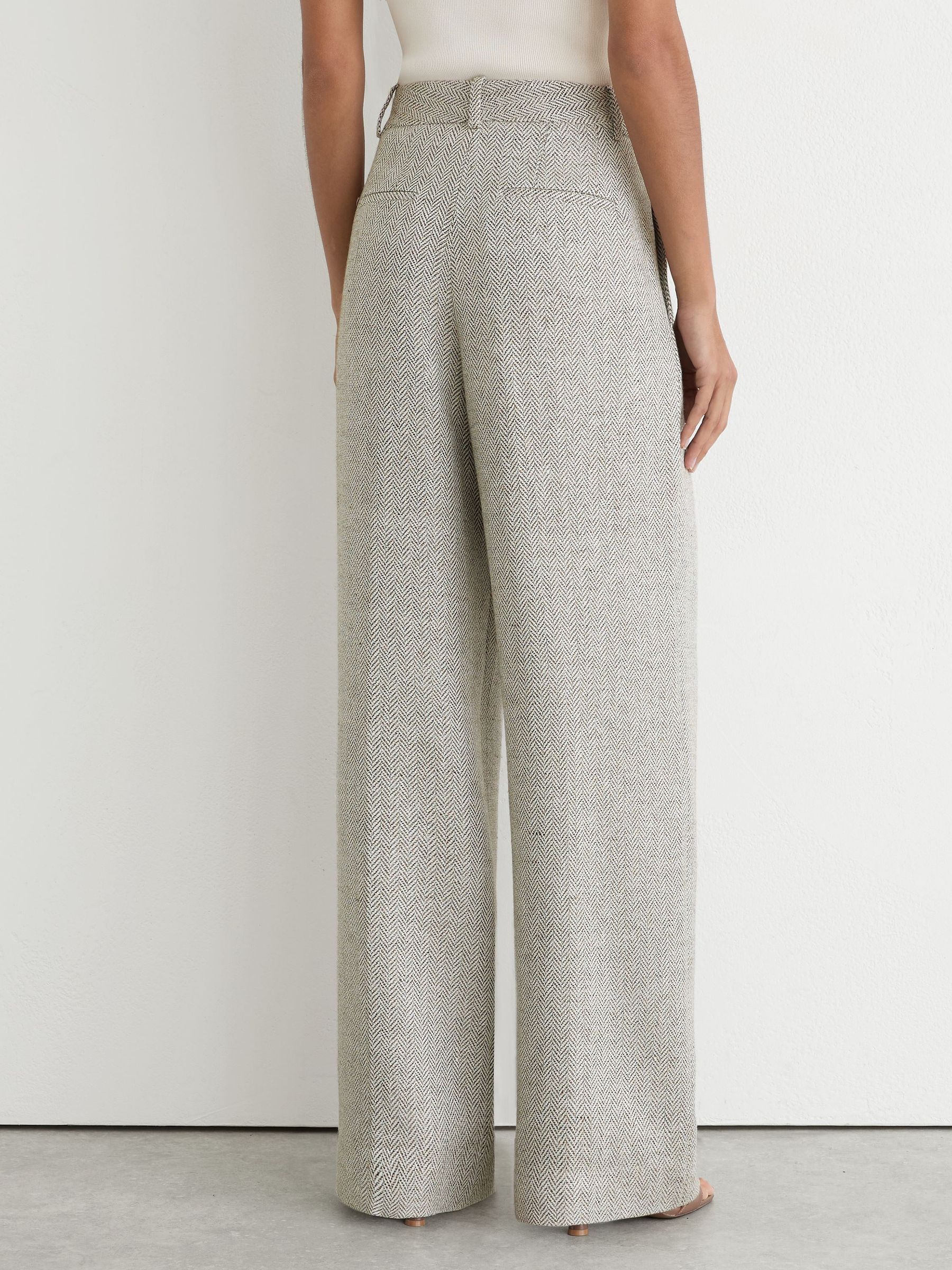 Herringbone Linen-Blend Straight-Leg Suit Trousers in Neutral - Image 9 of 10