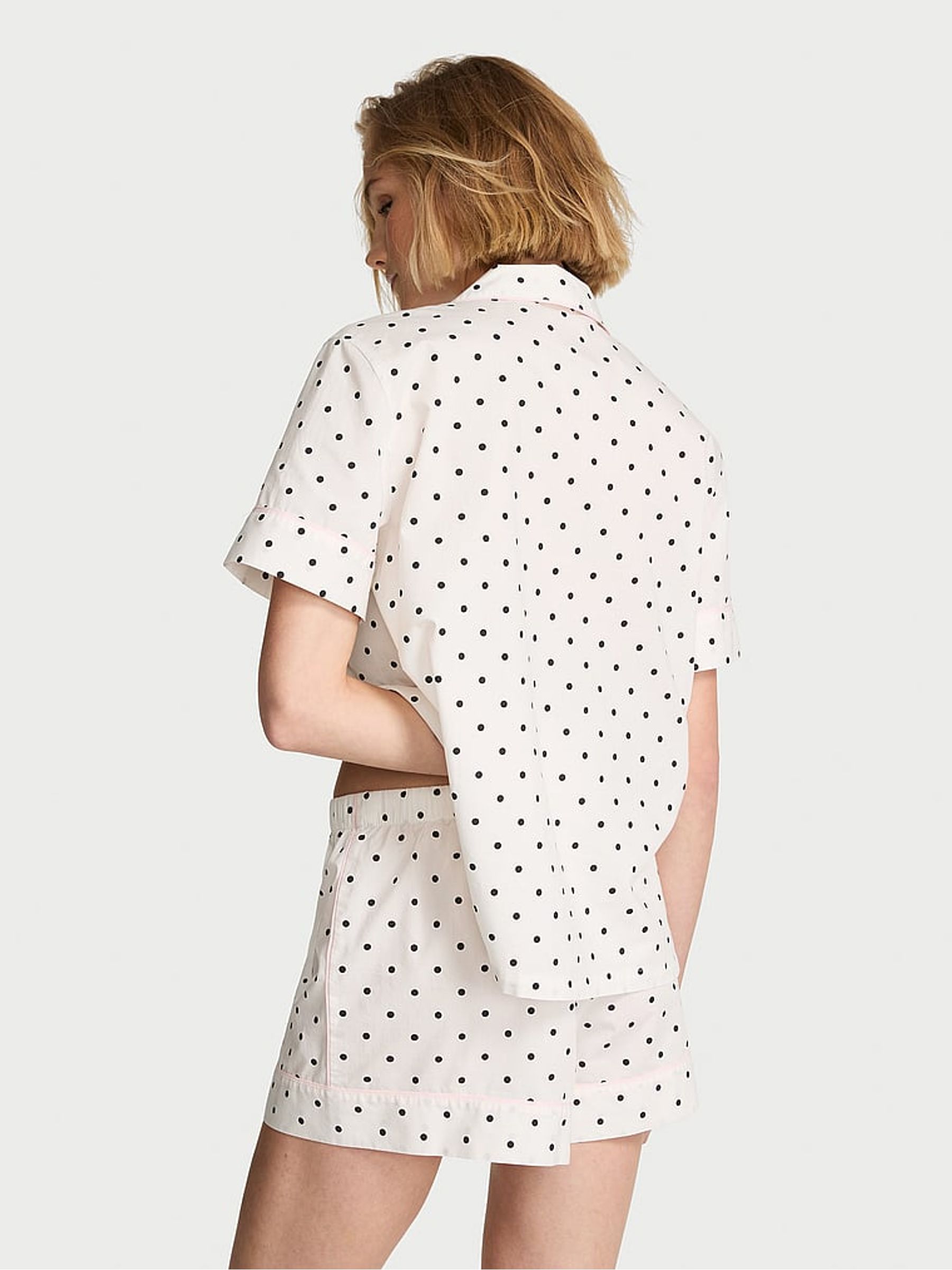Coconut White Polka Dot Heritage Cotton Short Pyjamas Set - Image 2 of 3