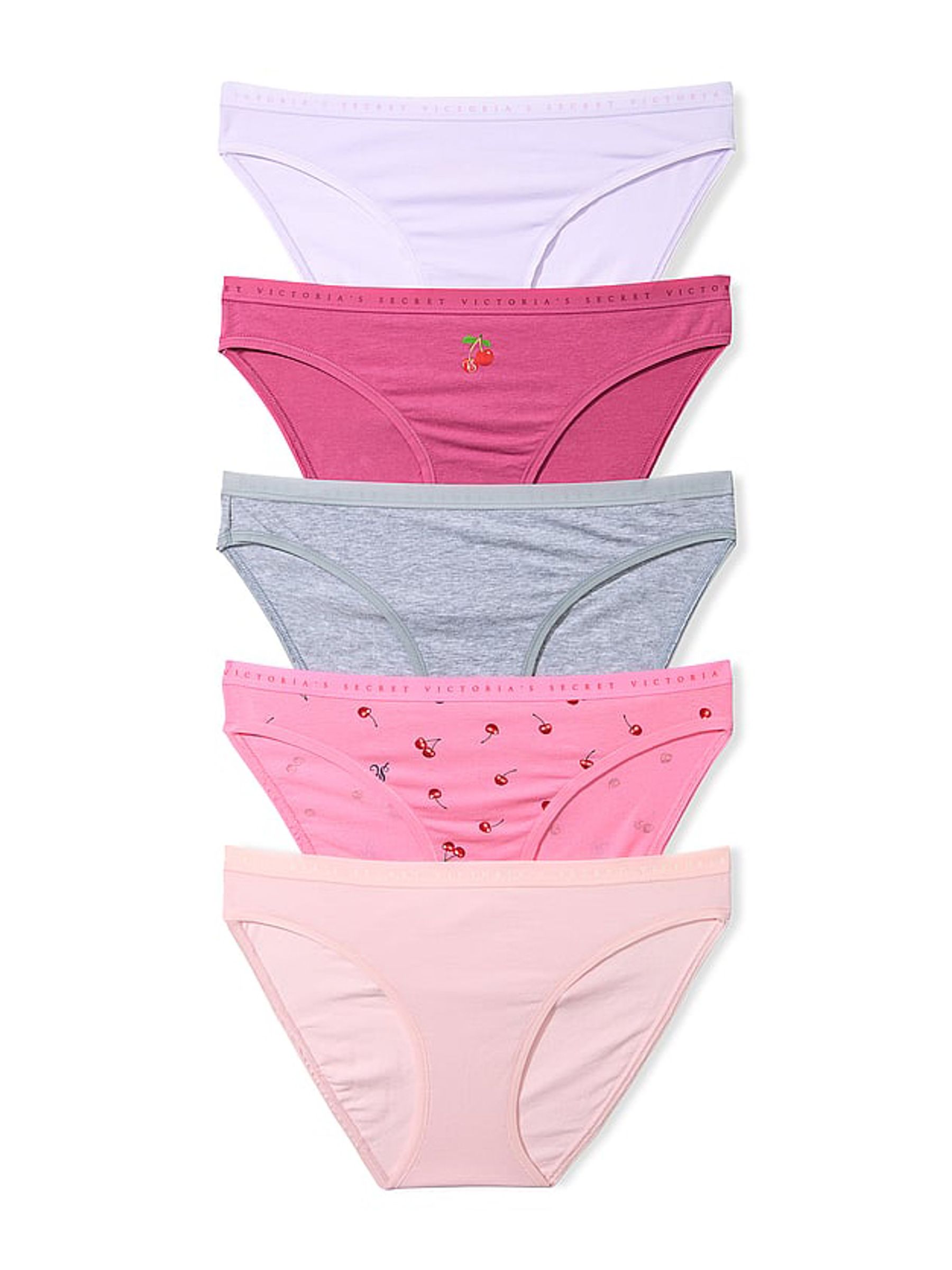 Purple/Pink/Grey Bikini 5 Pack Knickers - Image 3 of 3 Purple/Pink/Grey Bikini 5 Pack Knickers - Image 3 of 3