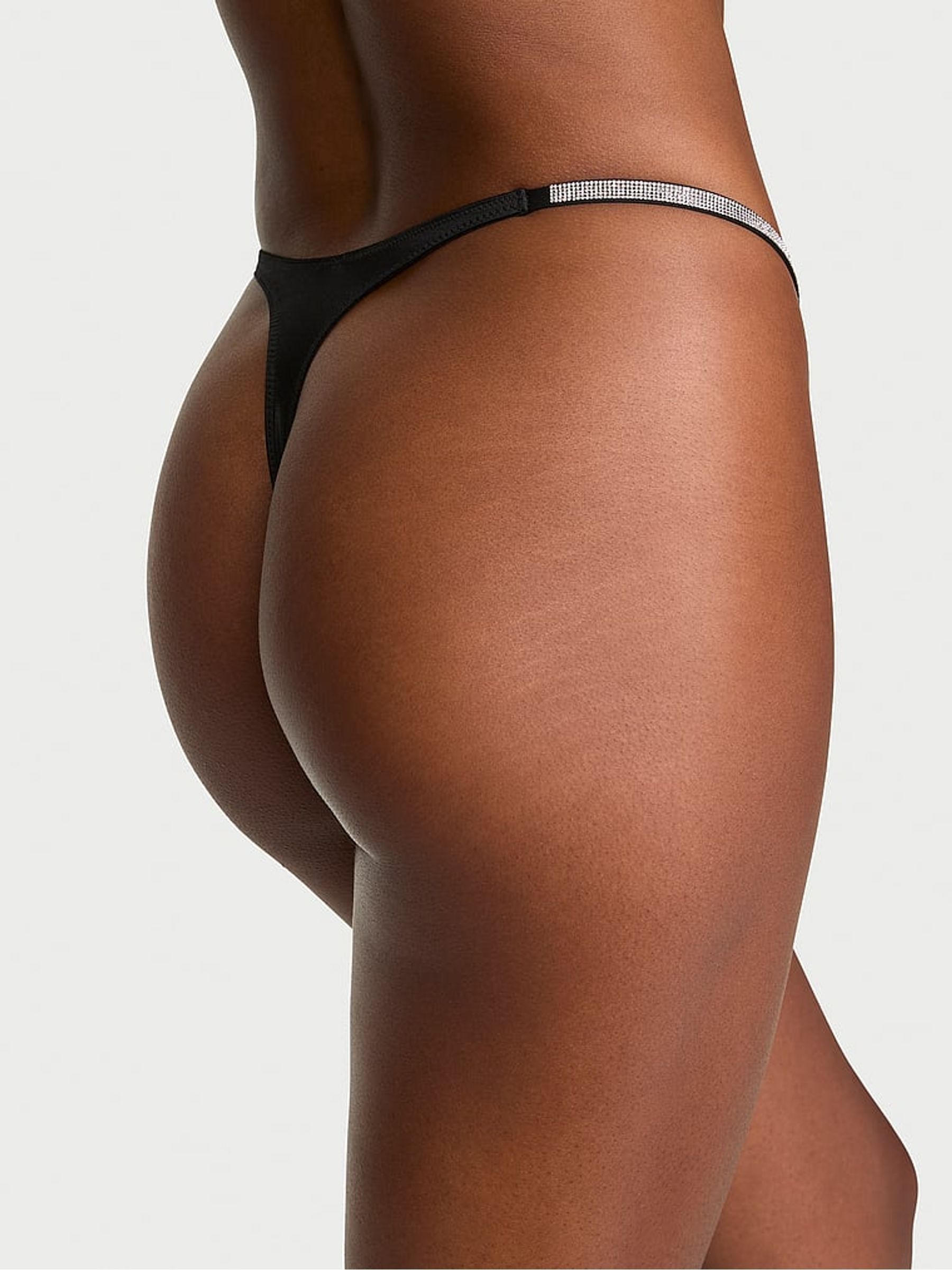 Black Thong Shine Script Knickers - Image 2 of 2 Black Thong Shine Script Knickers - Image 2 of 2