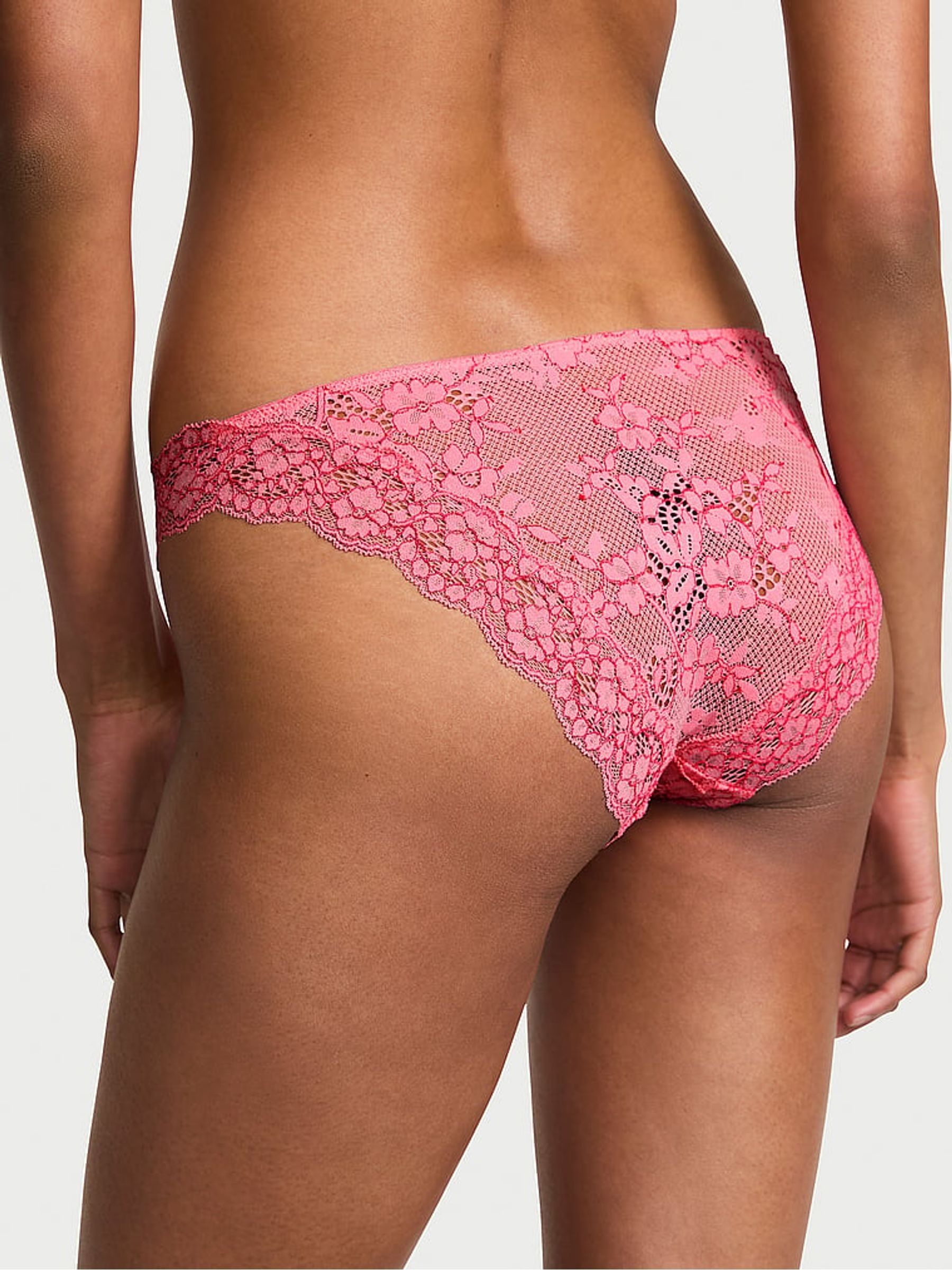 Wild Salmon Pink Bikini Lace Knickers - Image 2 of 2 Wild Salmon Pink Bikini Lace Knickers - Image 2 of 2