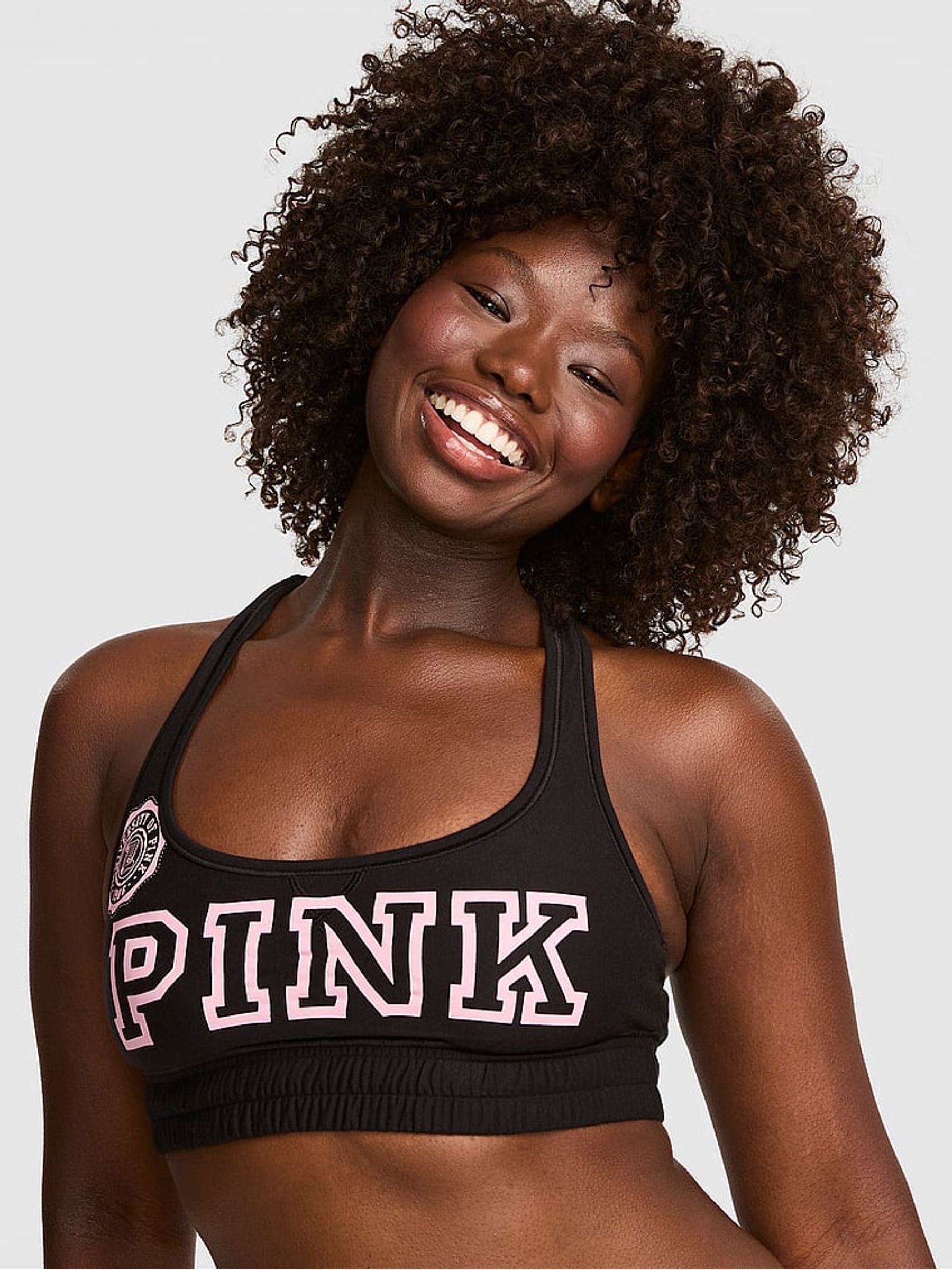 Black Logo Fleece Racerback Bralette - Image 1 of 2 Black Logo Fleece Racerback Bralette - Image 1 of 2
