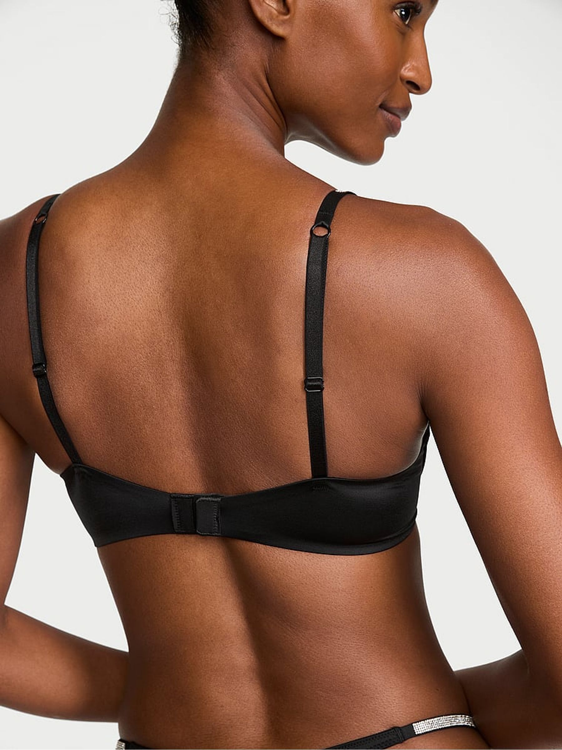 Black Push Up Shine Script Bra - Image 2 of 2
