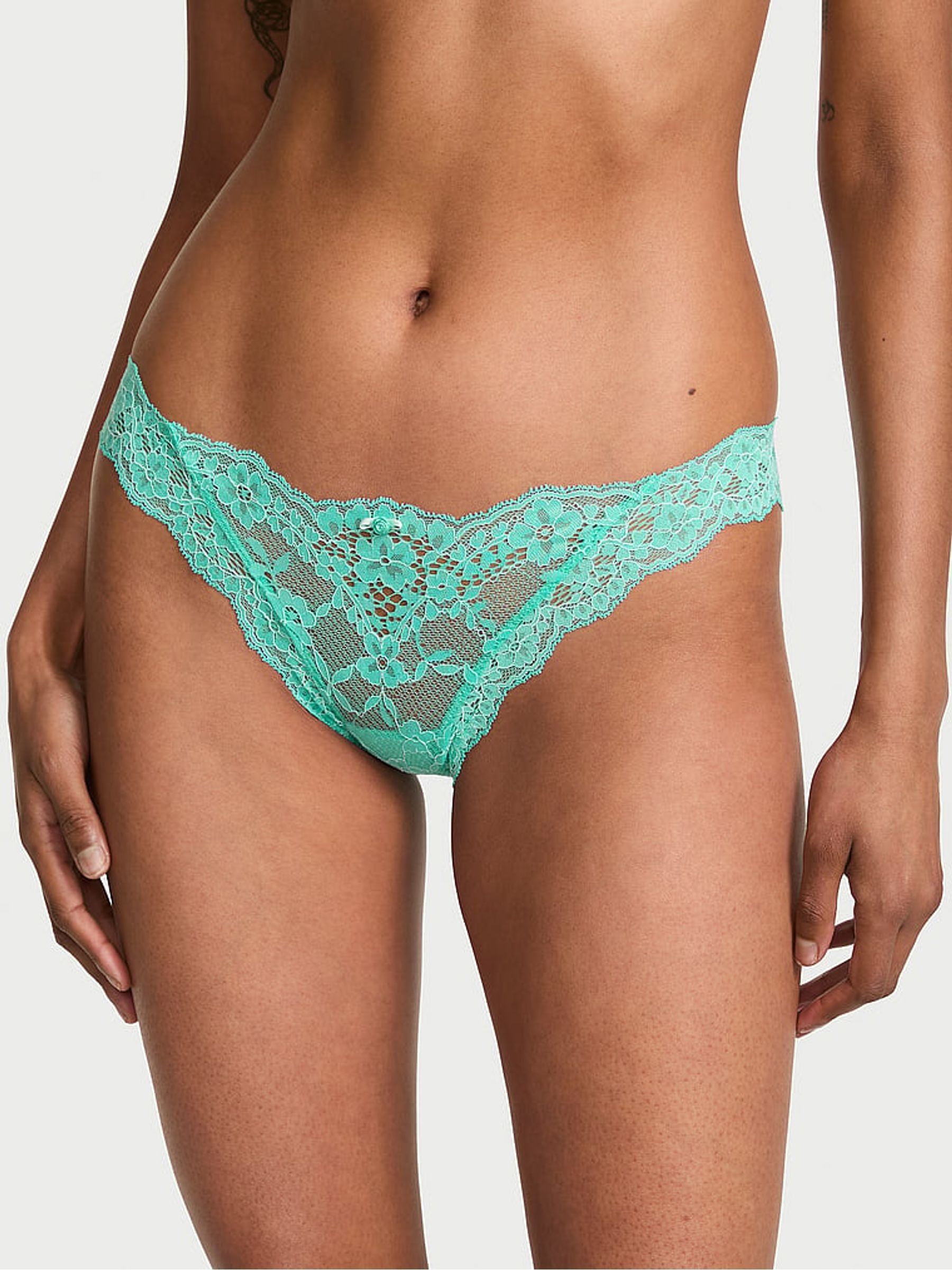 Scuba Green Bikini Lace Knickers - Image 1 of 2