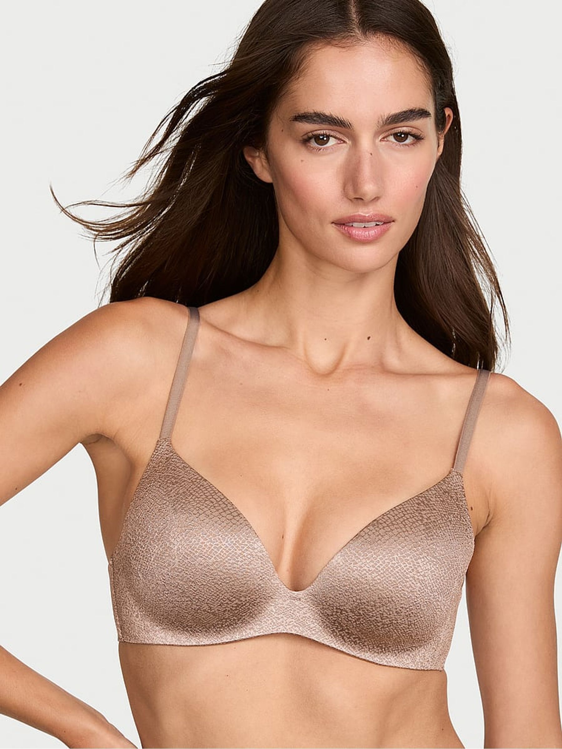 Coffee Brown Snake Lightly Lined Demi Flexfactor Bra - Image 1 of 2