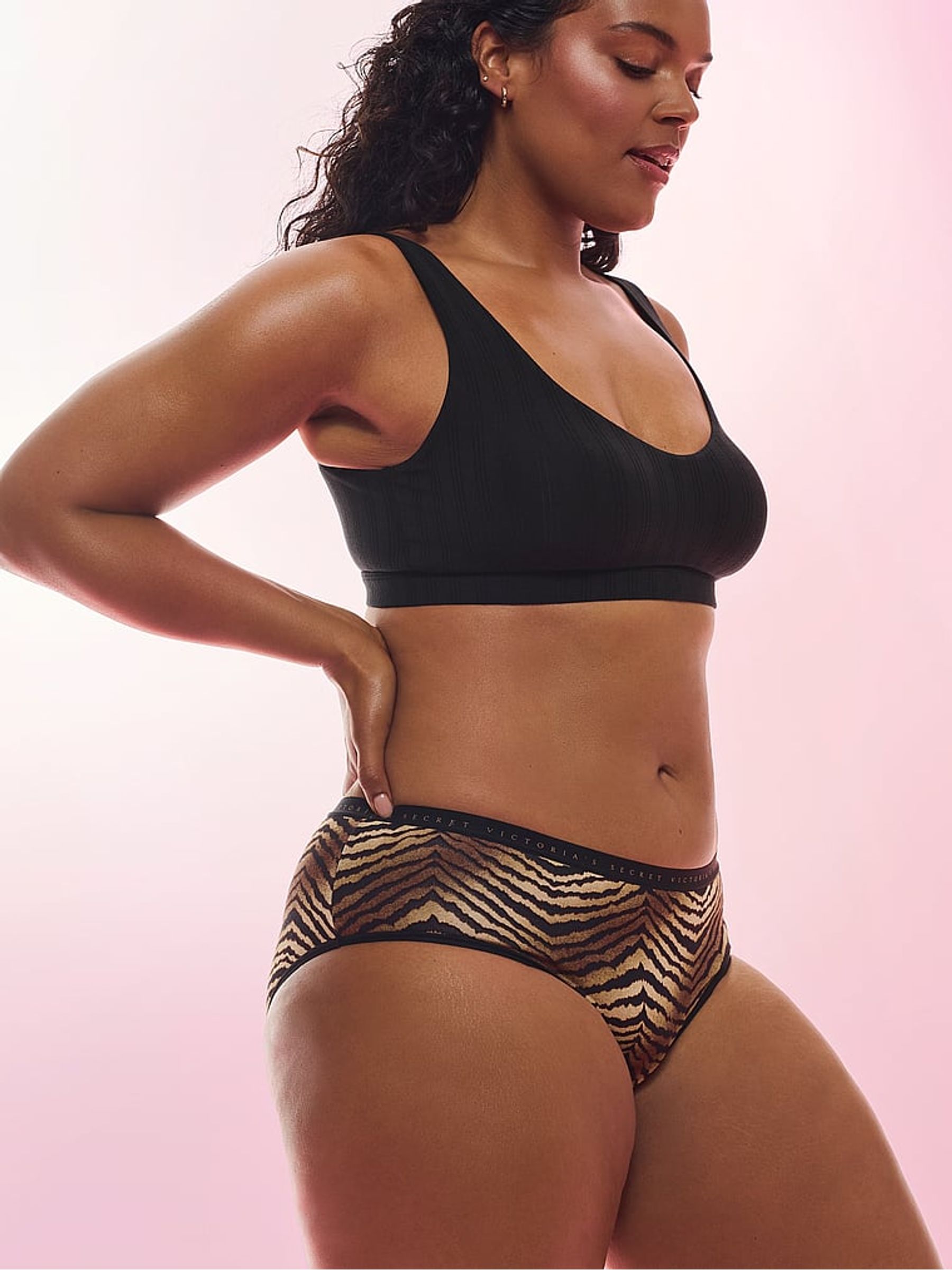 Brown Tiger Stripe Hipster Knickers - Image 1 of 3 Brown Tiger Stripe Hipster Knickers - Image 1 of 3
