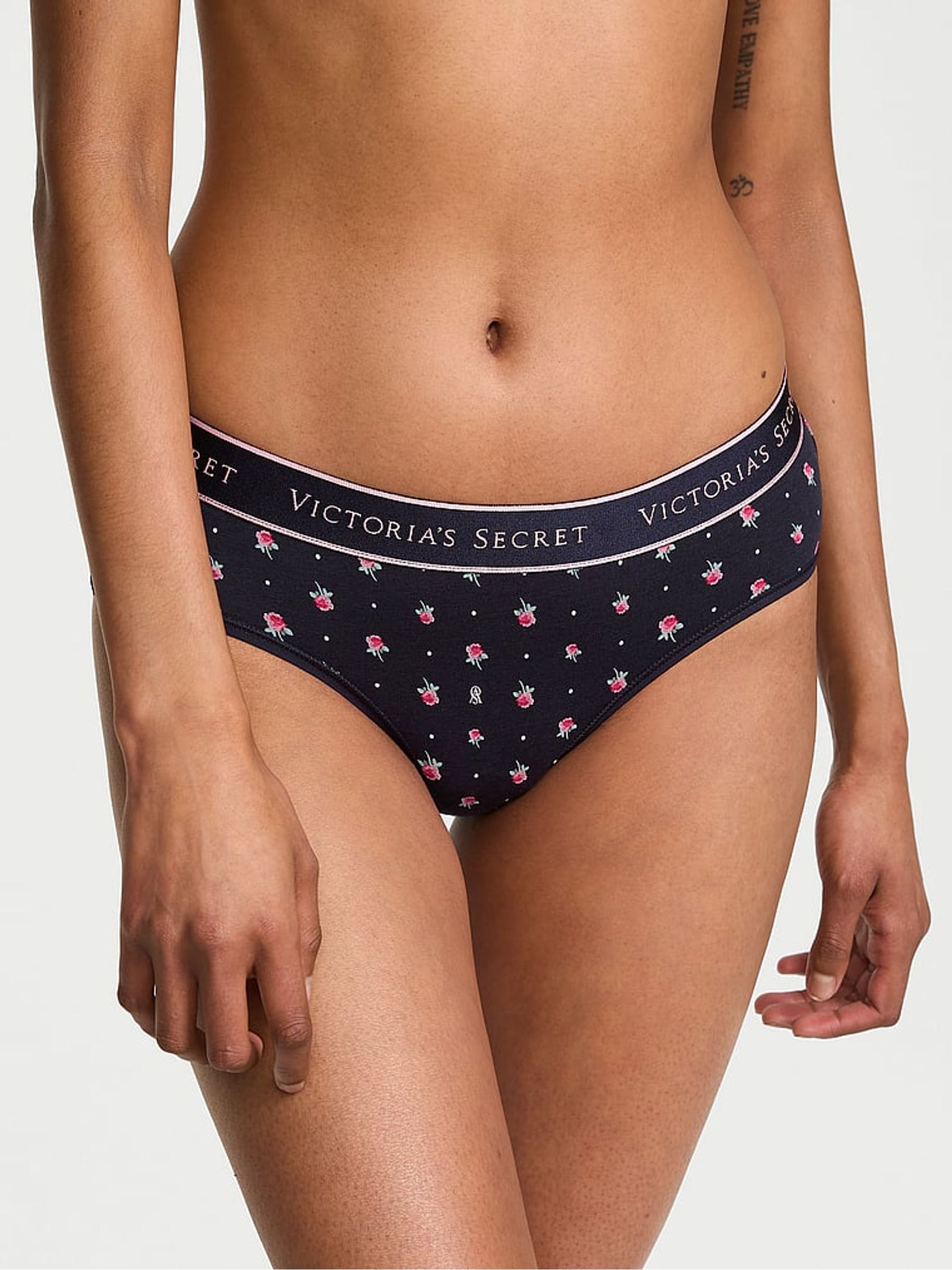 Navy Blue Floral Hipster Logo Knickers - Image 1 of 2